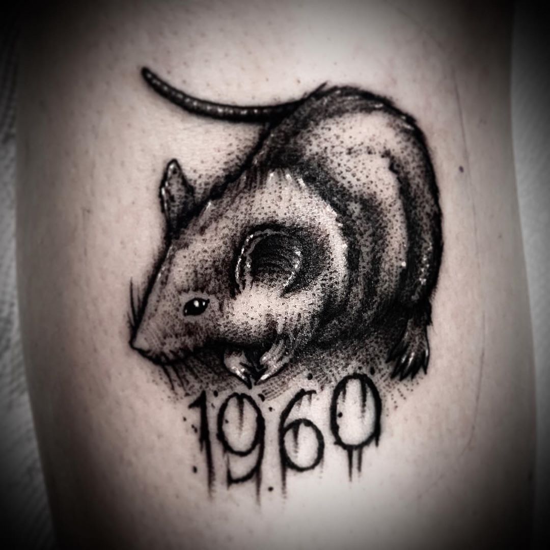 Rat and Date Tattoo by Romeo Ostiguy at Black Gold Tattoo Co in Edmonton Alberta Canada