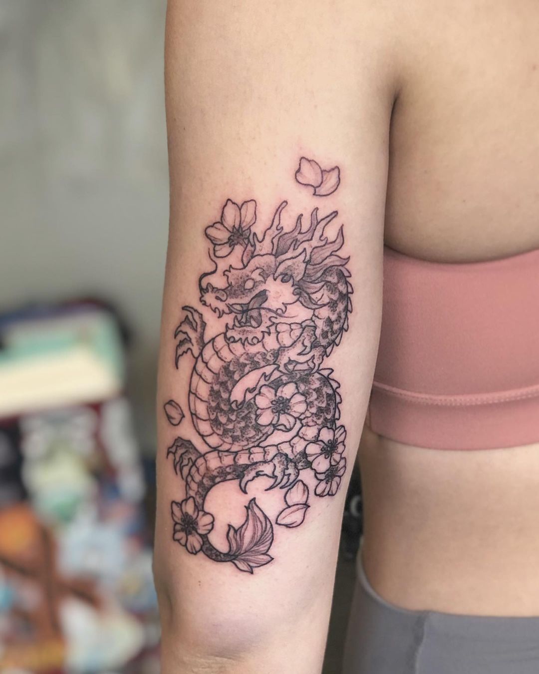 Dragon Tattoo by Vanessa Spezowka at Crimson Empire Tattoo in Edmonton Alberta Canada