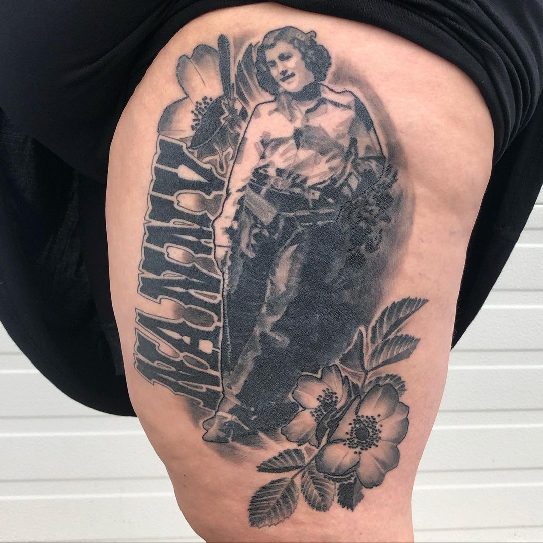 Memorial Tattoo by Trevor Pelletier at Black Gold Tattoo Co in Edmonton Alberta Canada