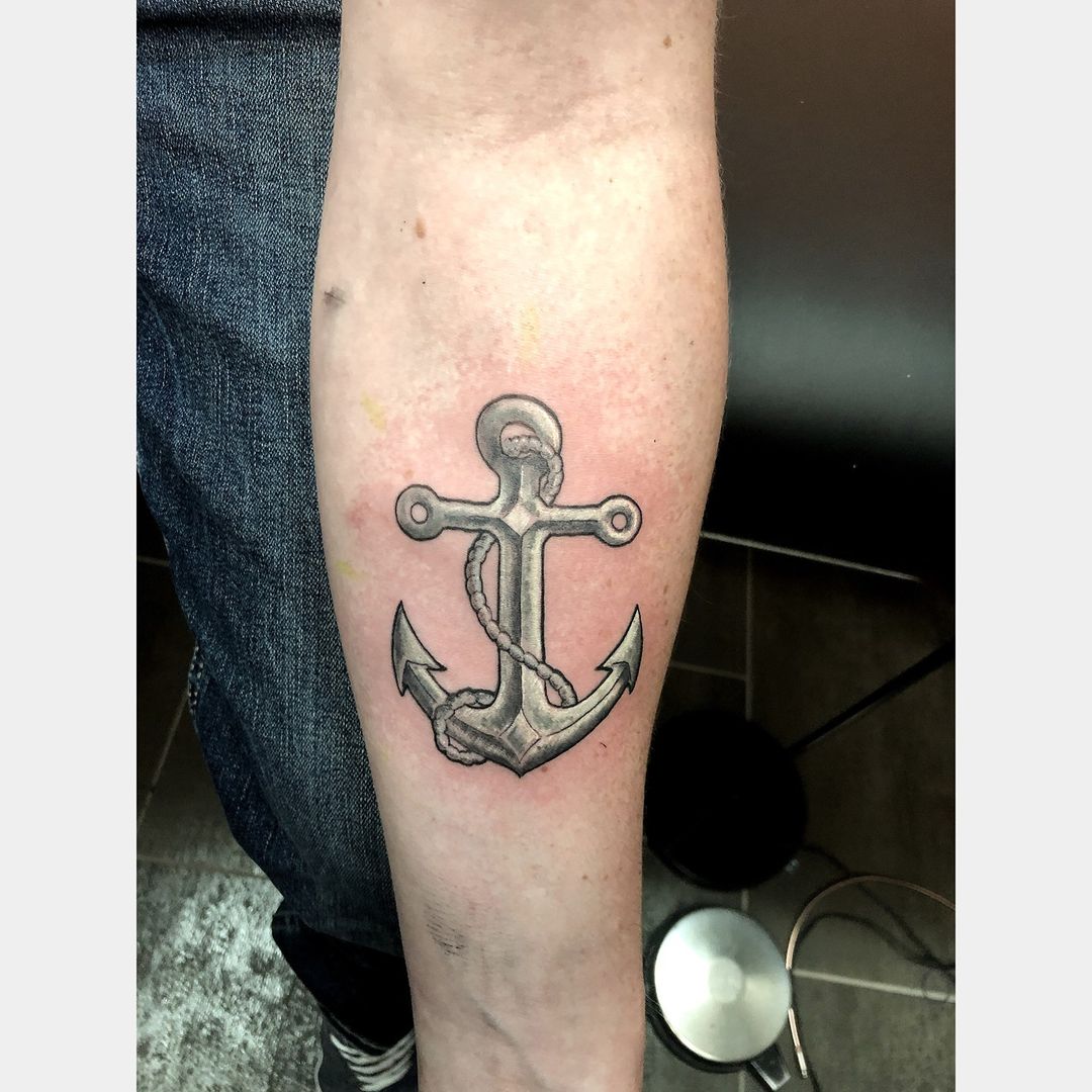 Anchor Tattoo by Tony Honning at Crimson Empire Tattoo in Edmonton Alberta Canada