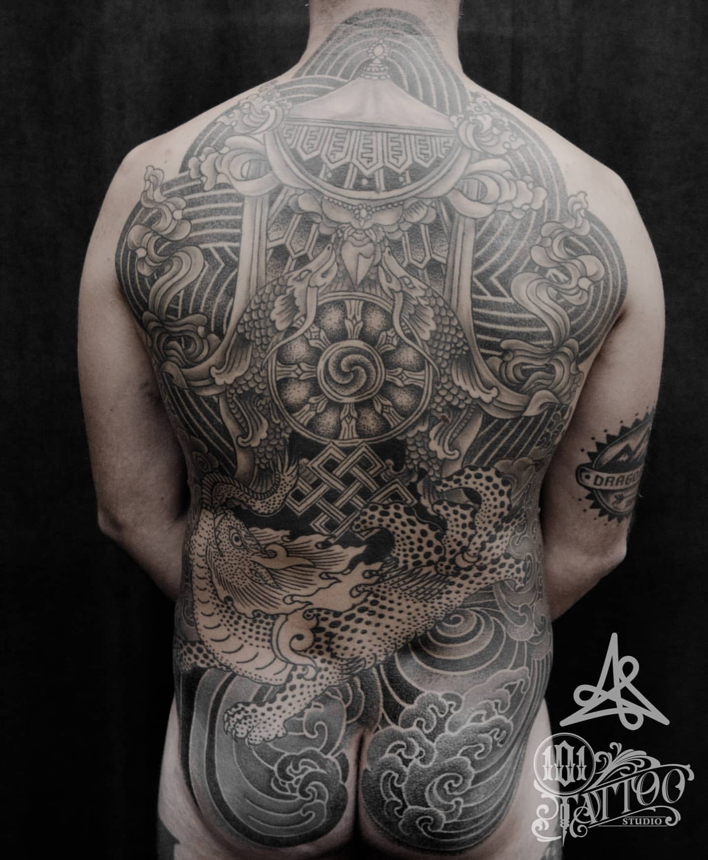 Geometric Dotwork Tattoo by Lex at Black Gold Tattoo Co in Edmonton Alberta Canada