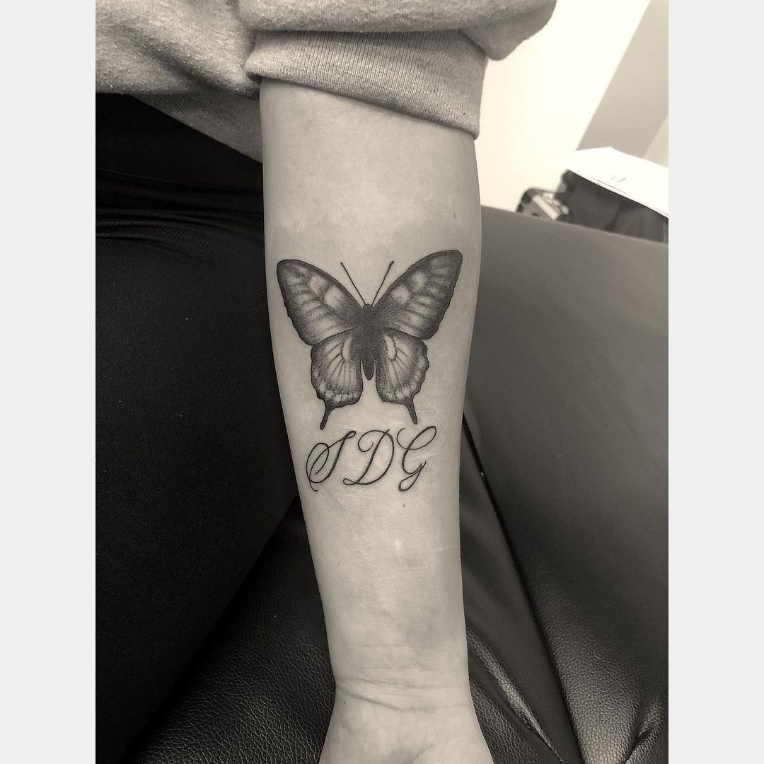 Butterfly Tattoo by Tony Honning at Crimson Empire Tattoo in Edmonton Alberta Canada