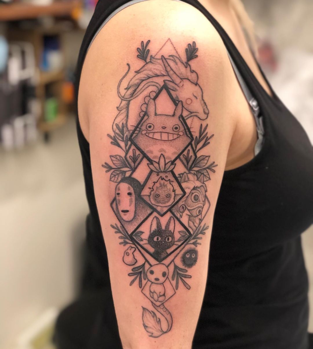 Studio Ghibli Tattoo by Vanessa Spezowka at Crimson Empire Tattoo in Edmonton Alberta Canada