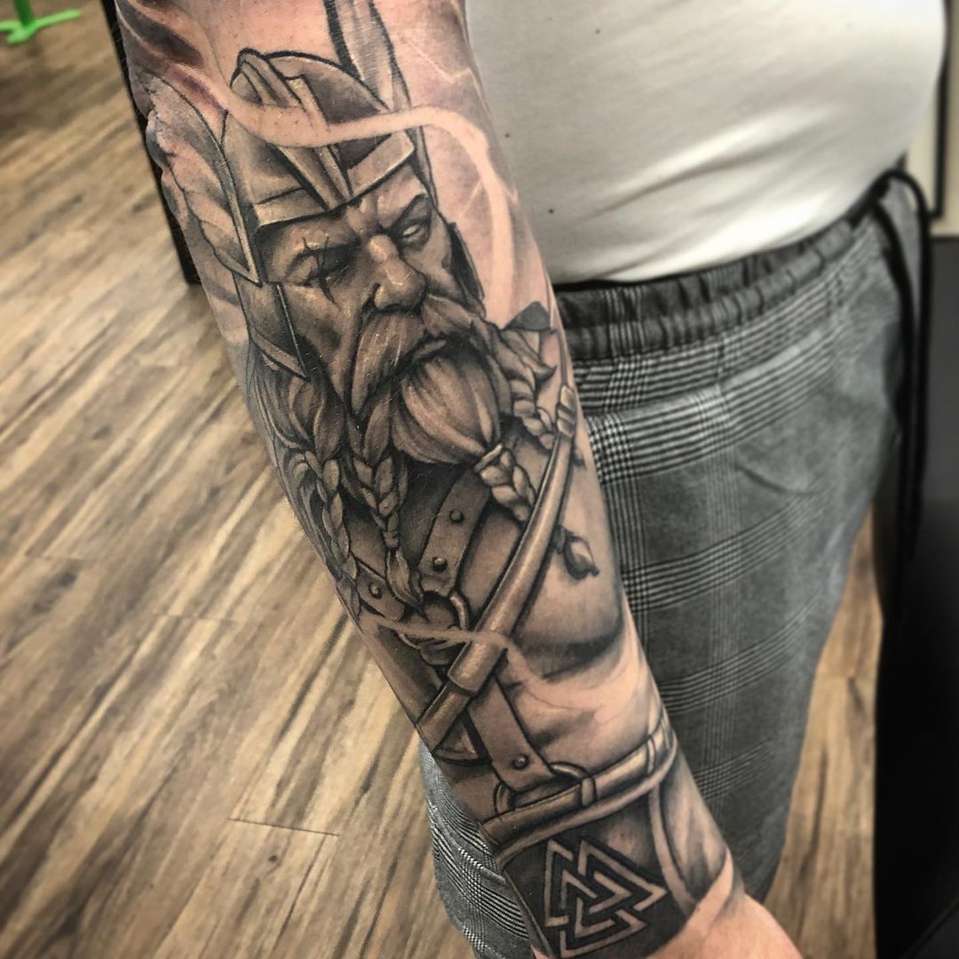 Odin Tattoo by Sarah Michelle at Black Gold Tattoo Co in Edmonton Alberta Canada