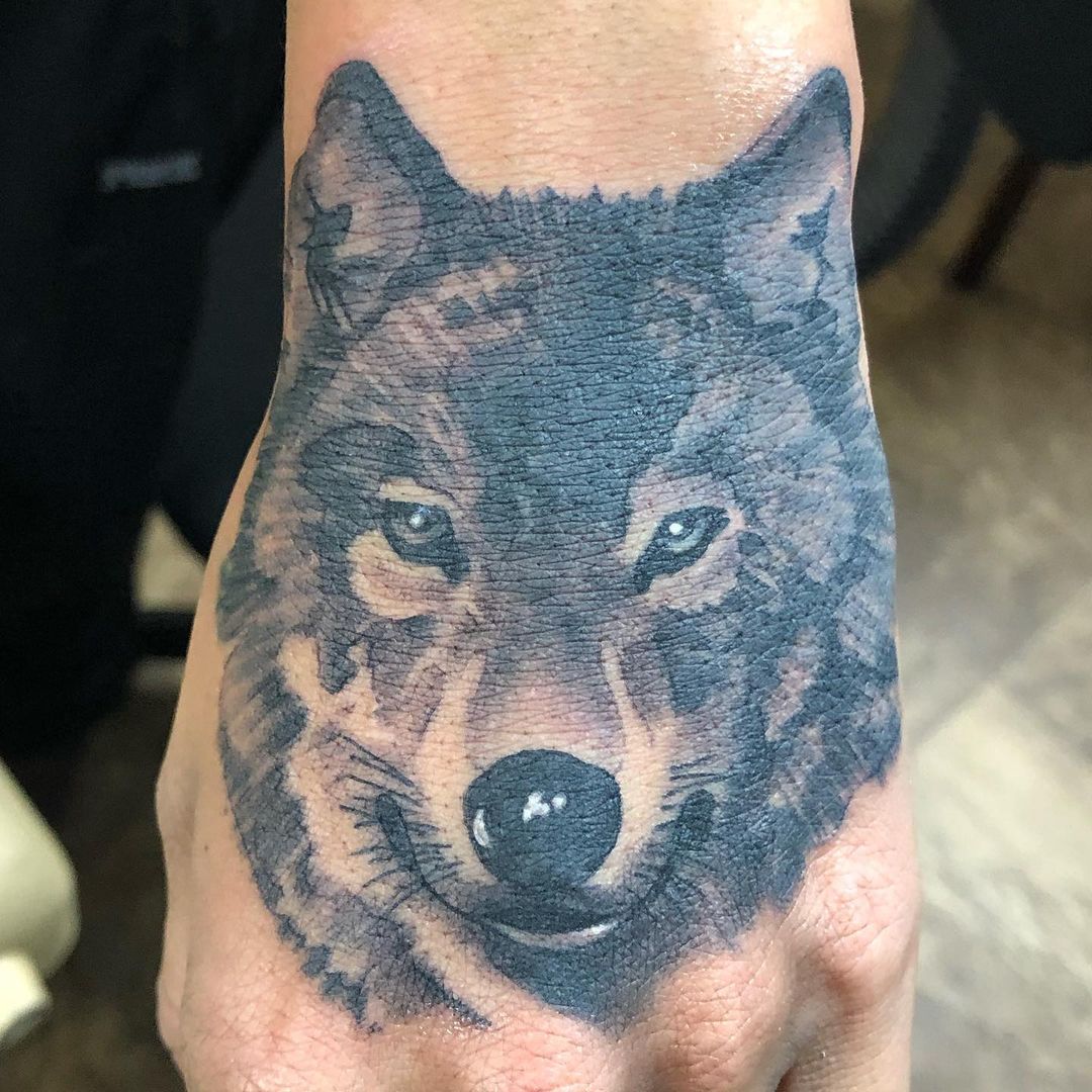 Wolf Tattoo by Trevor Pelletier at Black Gold Tattoo Co in Edmonton Alberta Canada