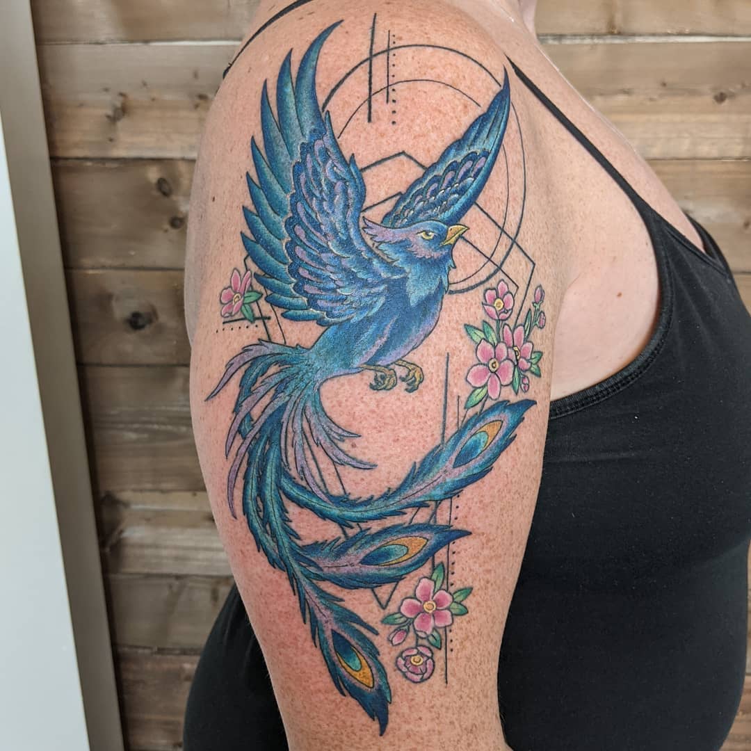 Phoenix Tattoo by Sheila Anderson at Crimson Empire Tattoo in Edmonton Alberta Canada