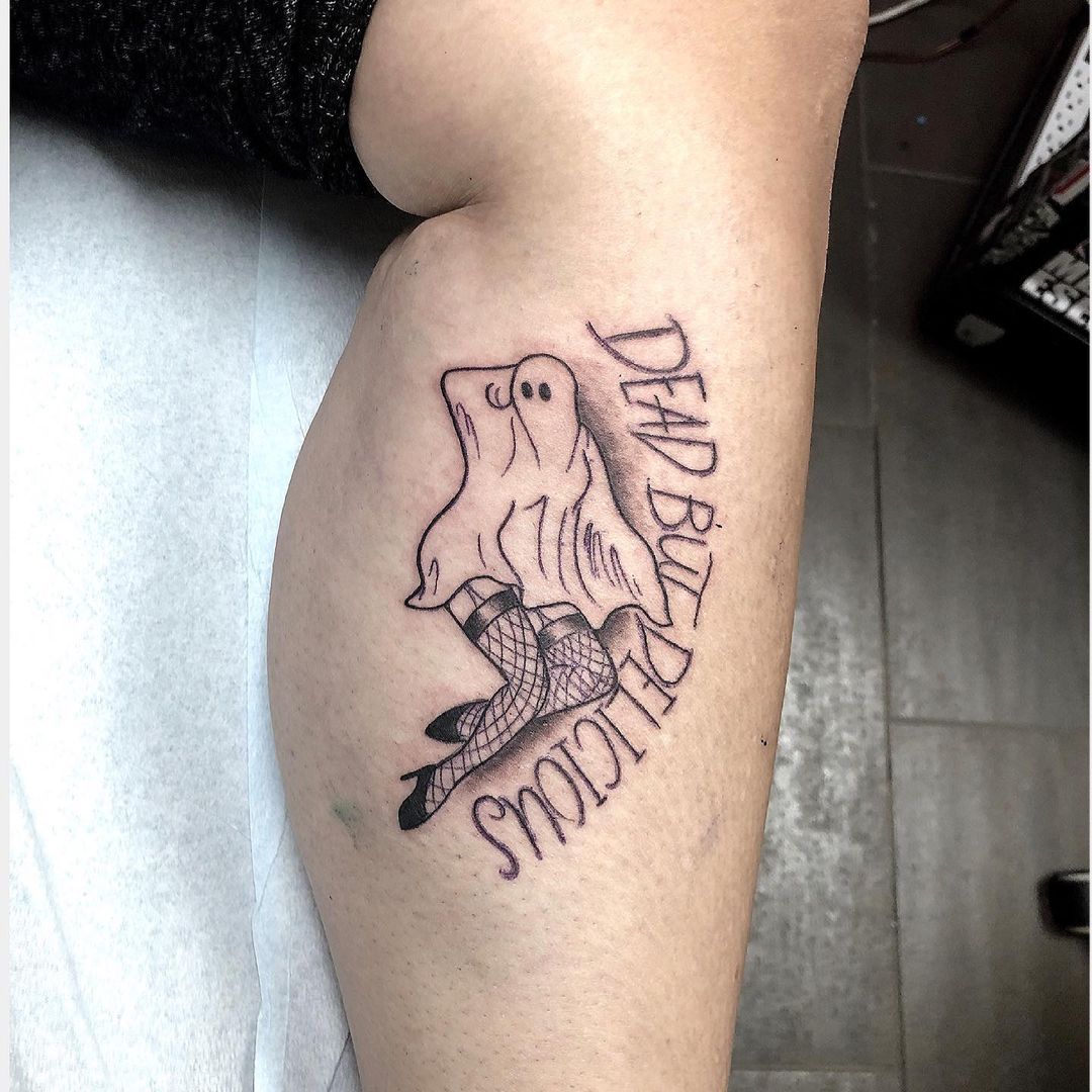 Sexy Ghost Lady Tattoo by Tony Honning at Crimson Empire Tattoo in Edmonton Alberta Canada