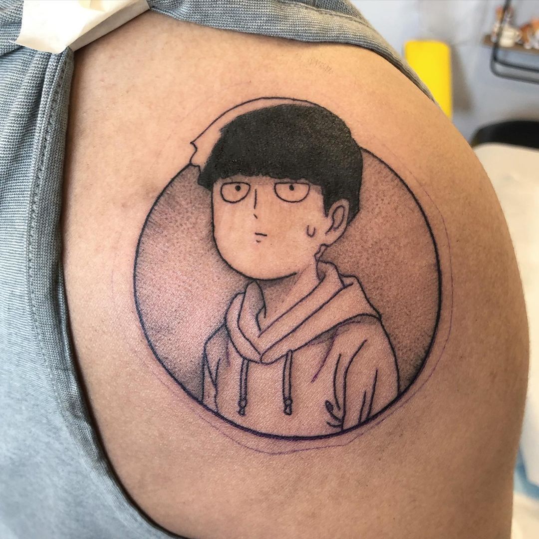 Mob Psycho 100 Tattoo by Vanessa Spezowka at Crimson Empire Tattoo in Edmonton Alberta Canada