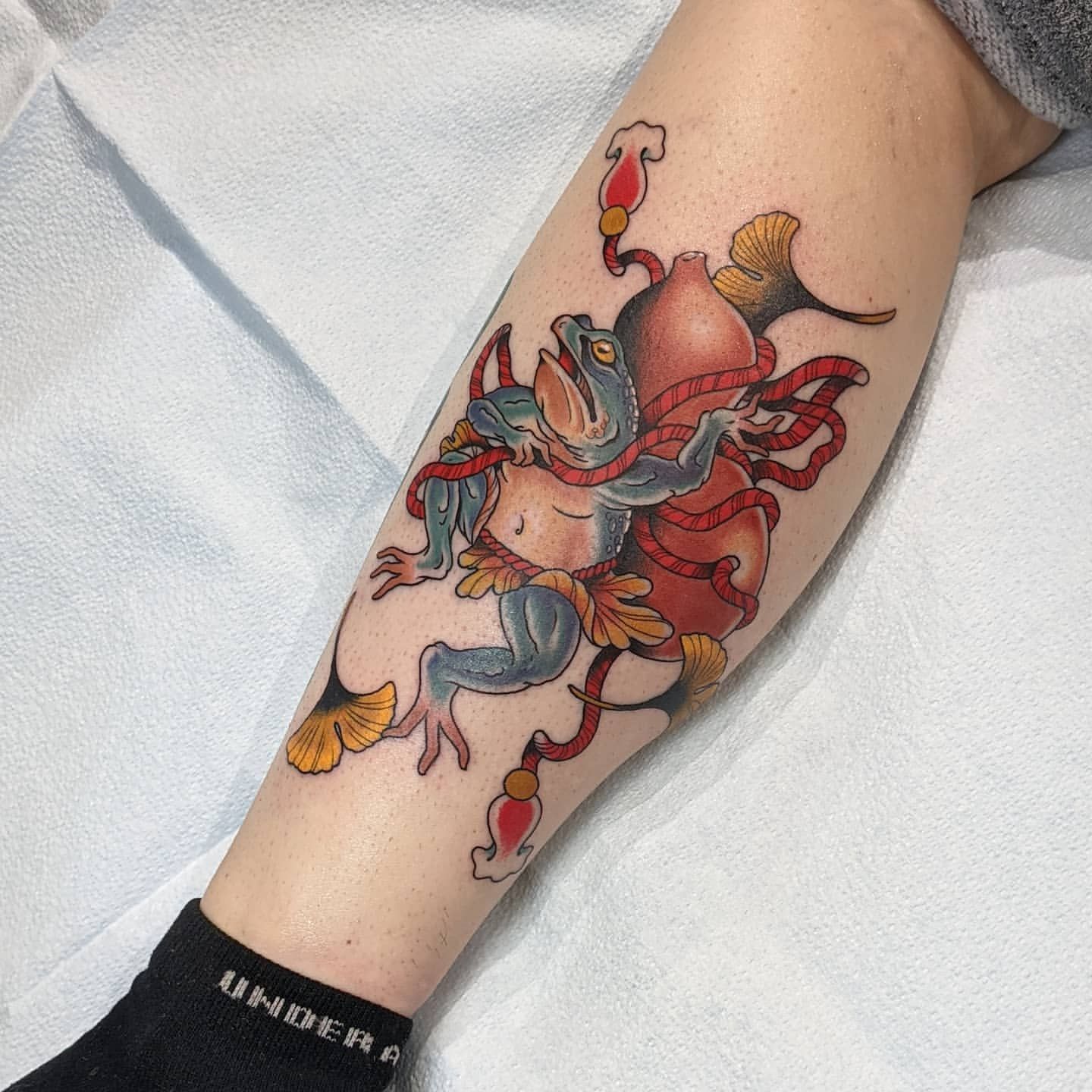 Toad Tattoo Chris Benson at Silver Ghost Tattoo in Edmonton Alberta Canada