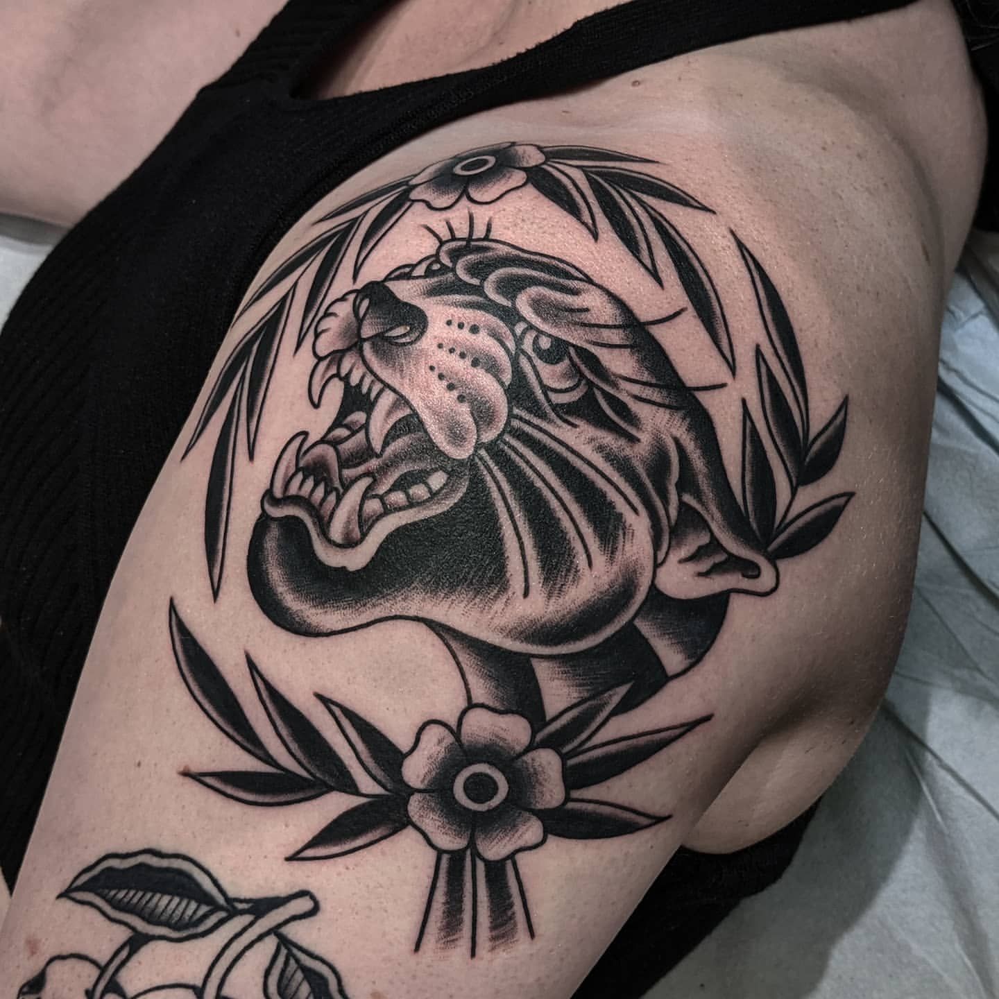 Panther Tattoo Chris Benson at Silver Ghost Tattoo in Edmonton Alberta Canada