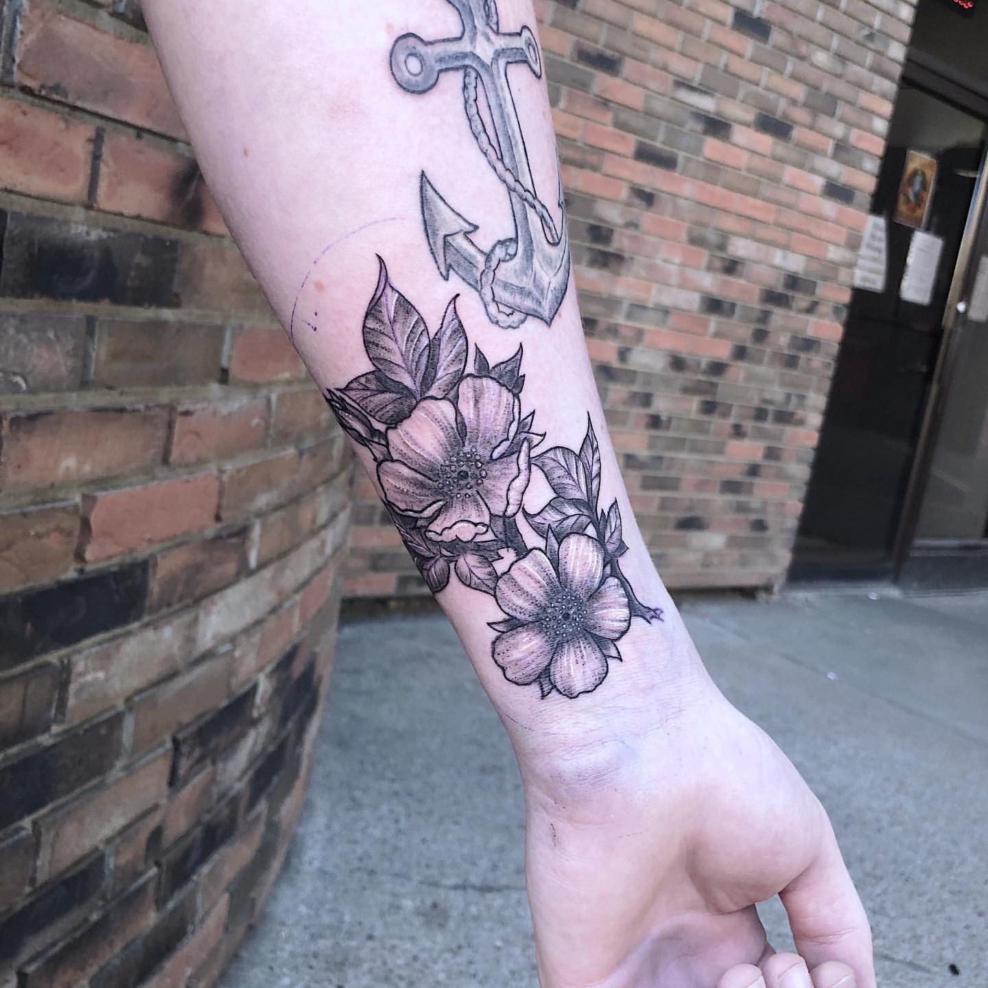 Floral Tattoo by Tony Honning at Crimson Empire Tattoo in Edmonton Alberta Canada