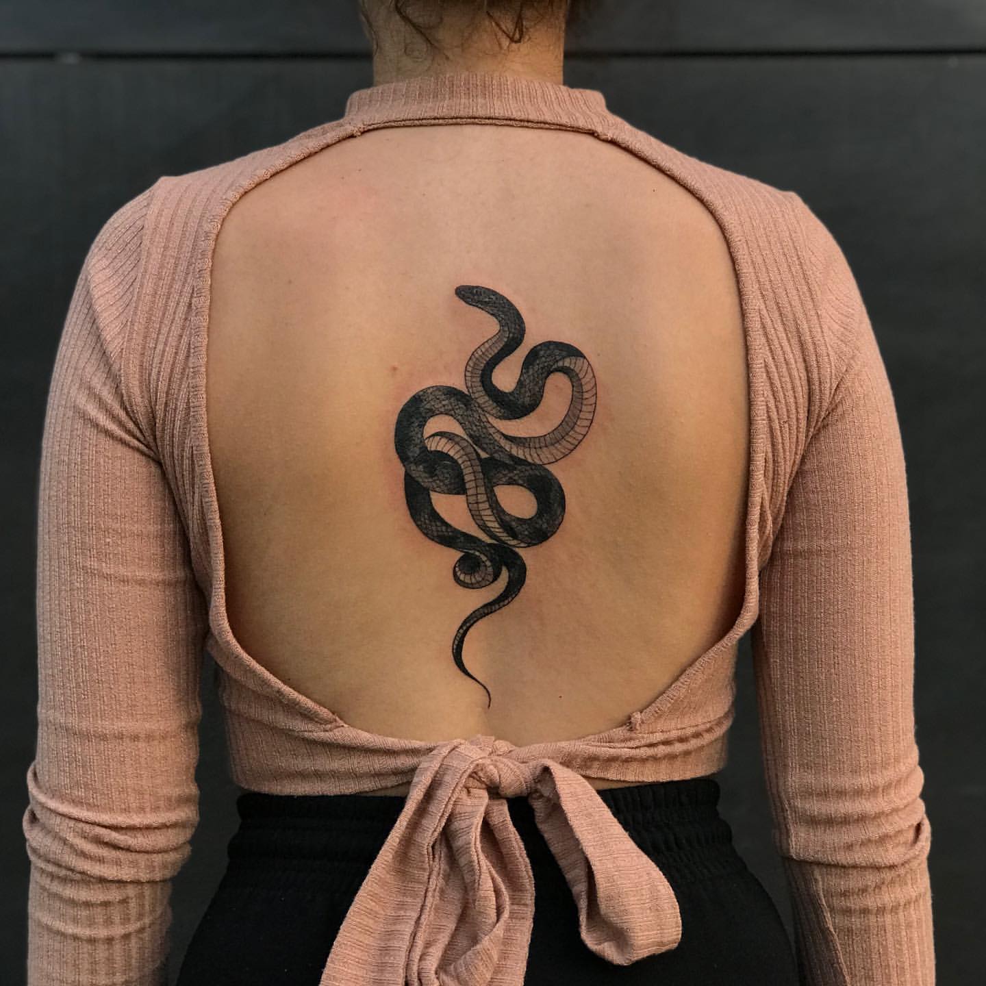 Snake Tattoo by Anastasiya at Silver Ghost Tattoo in Edmonton Alberta Canada