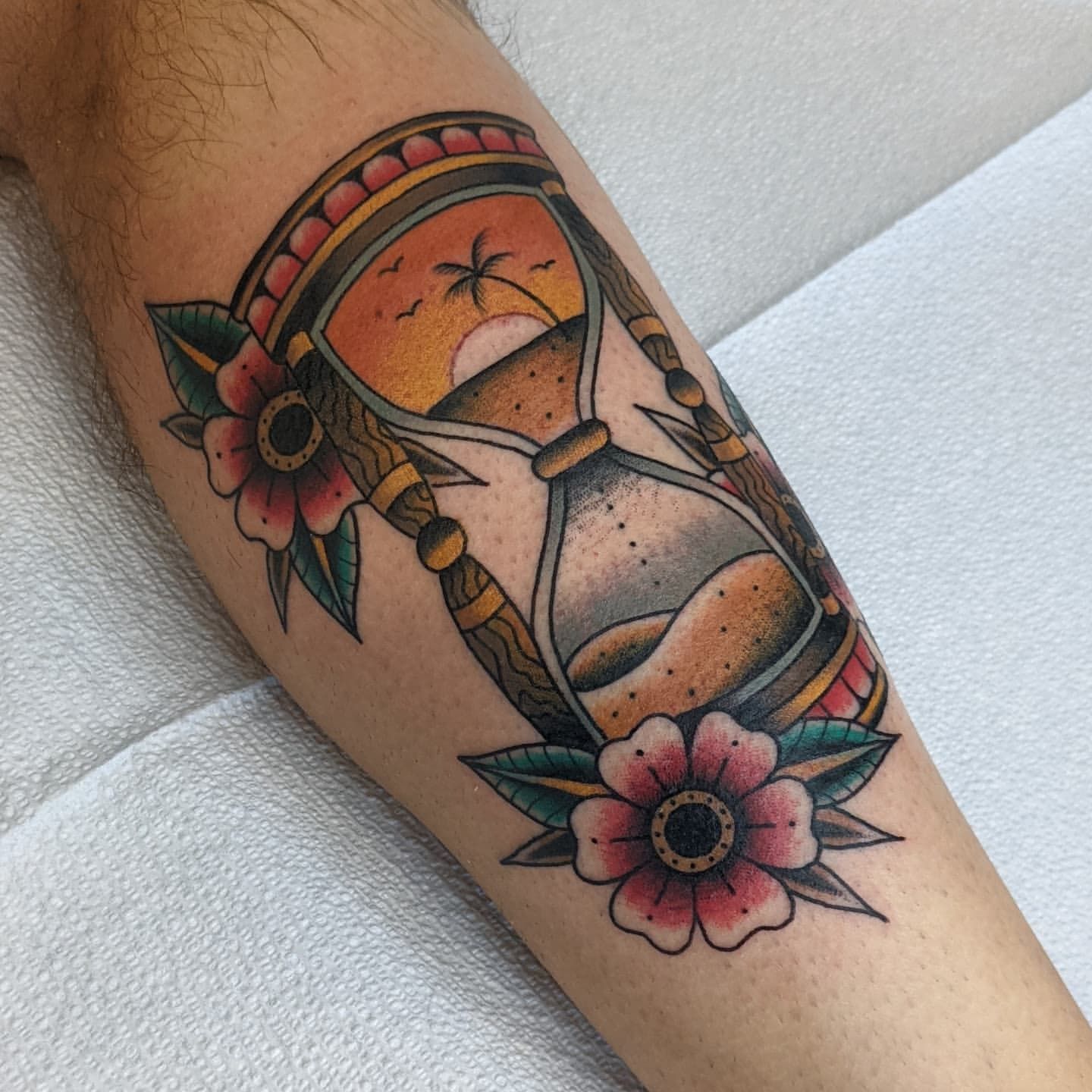 Hourglass Tattoo Chris Benson at Silver Ghost Tattoo in Edmonton Alberta Canada