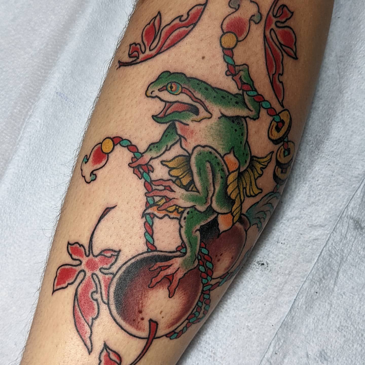 Toad Tattoo Chris Benson at Silver Ghost Tattoo in Edmonton Alberta Canada