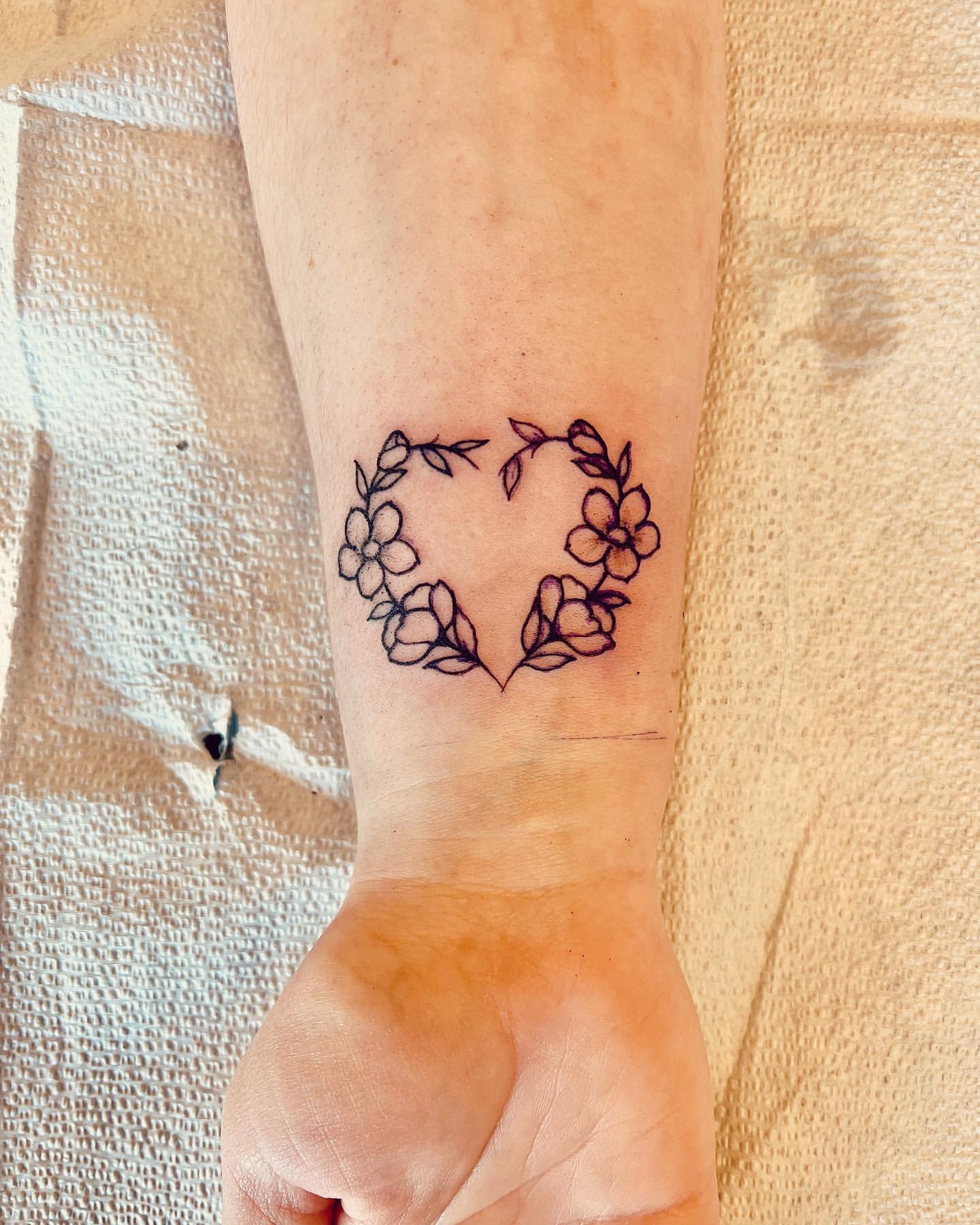 Floral Heart Tattoo by Vinny Nguyen at Crimson Empire Tattoo in Edmonton Alberta Canada