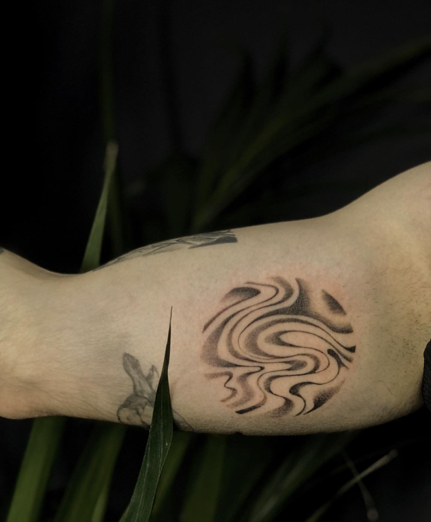 Abstract Line Work Tattoo by Anastasiya at Silver Ghost Tattoo in Edmonton Alberta Canada