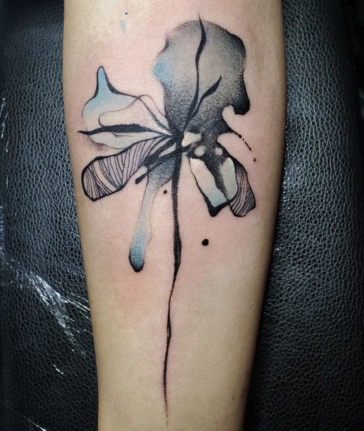 Floral Painting Tattoo by Ian Wang at Black Gold Tattoo Co in Edmonton Alberta Canada