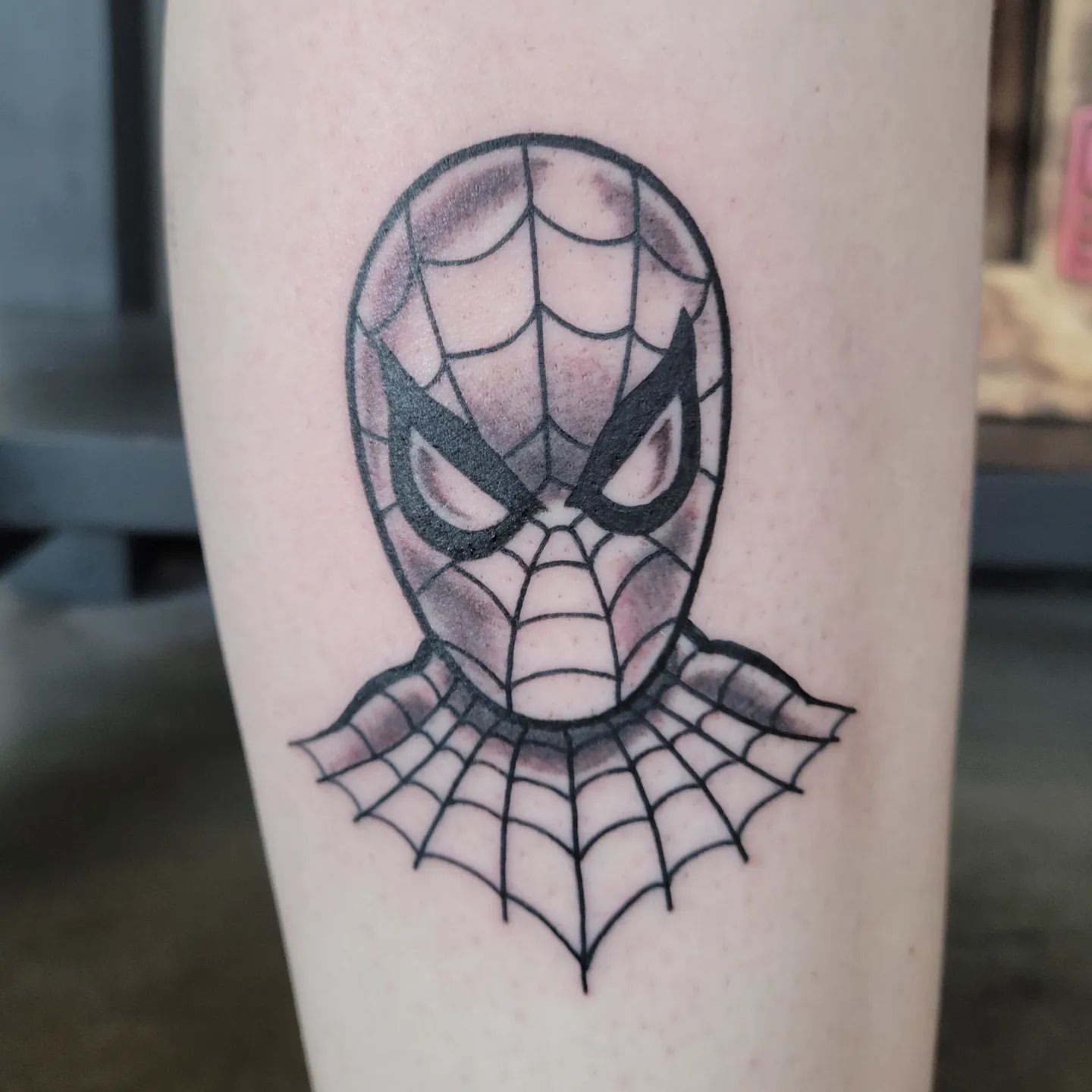 Spiderman Tattoo by Sheila Anderson at Crimson Empire Tattoo in Edmonton Alberta Canada