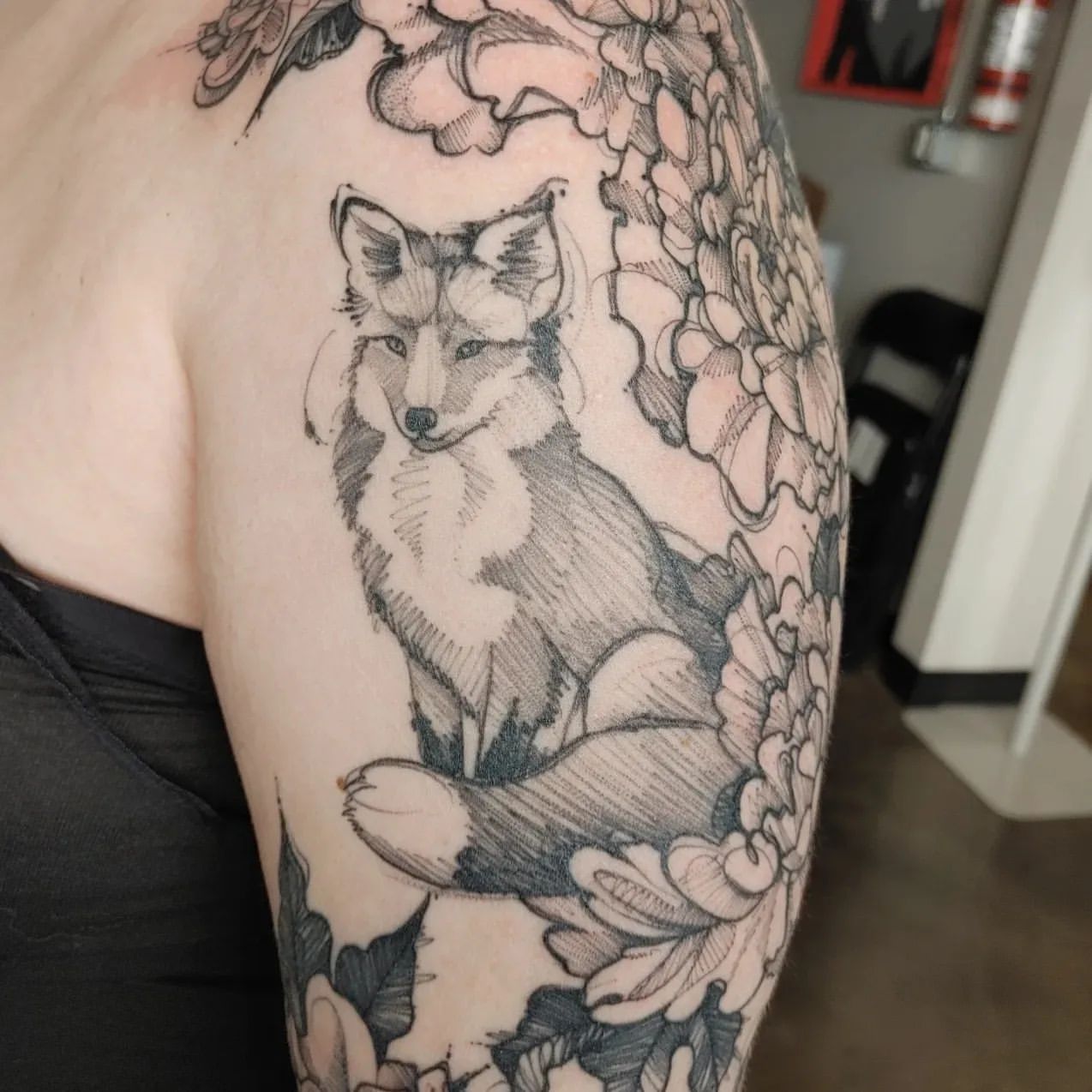 Fox Tattoo Adrienne Alexander at Crimson Empire Tattoo in Edmonton Alberta Canada