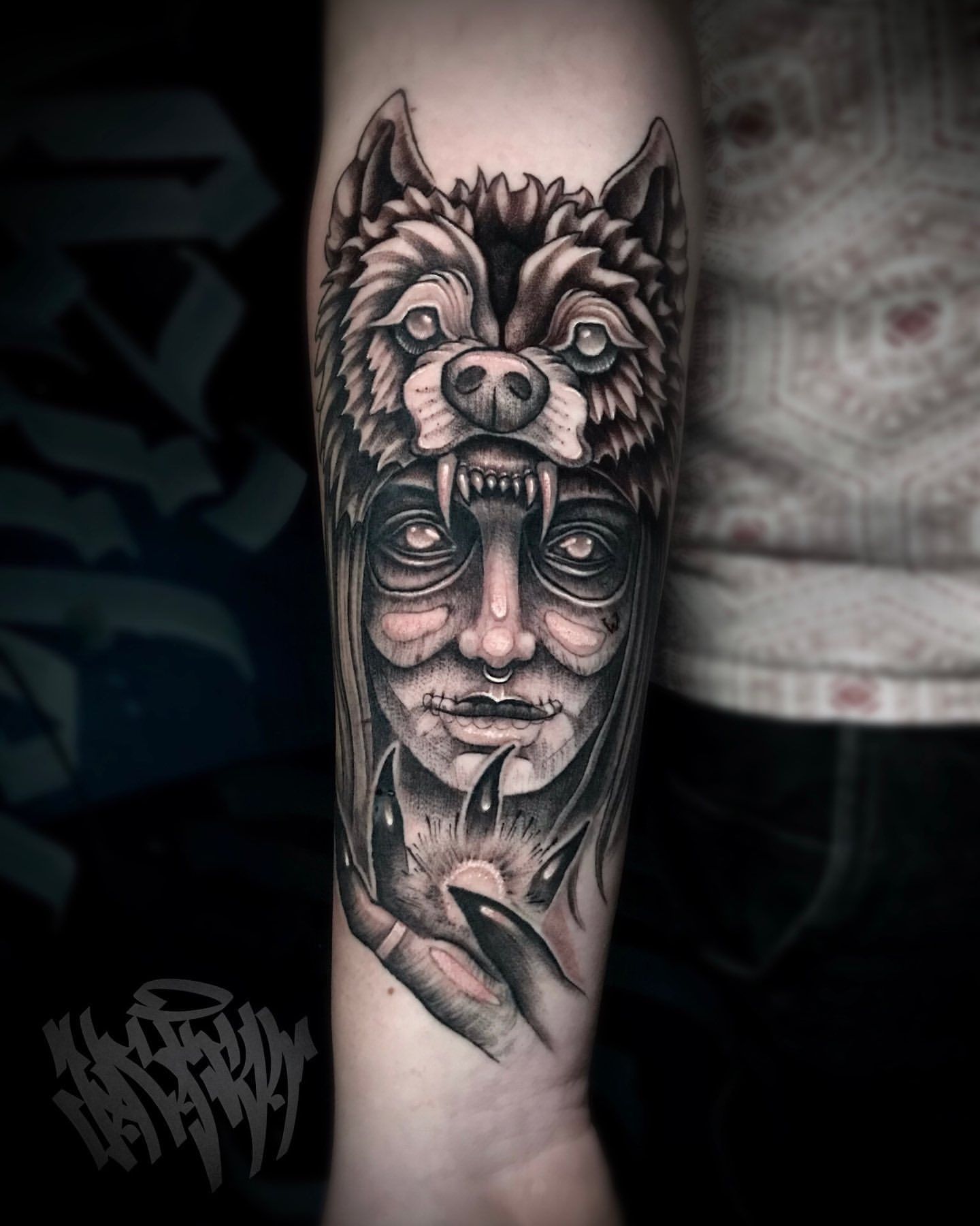 Witch Tattoo by Jackson Sukhov at Black Gold Tattoo Co in Edmonton Alberta Canada