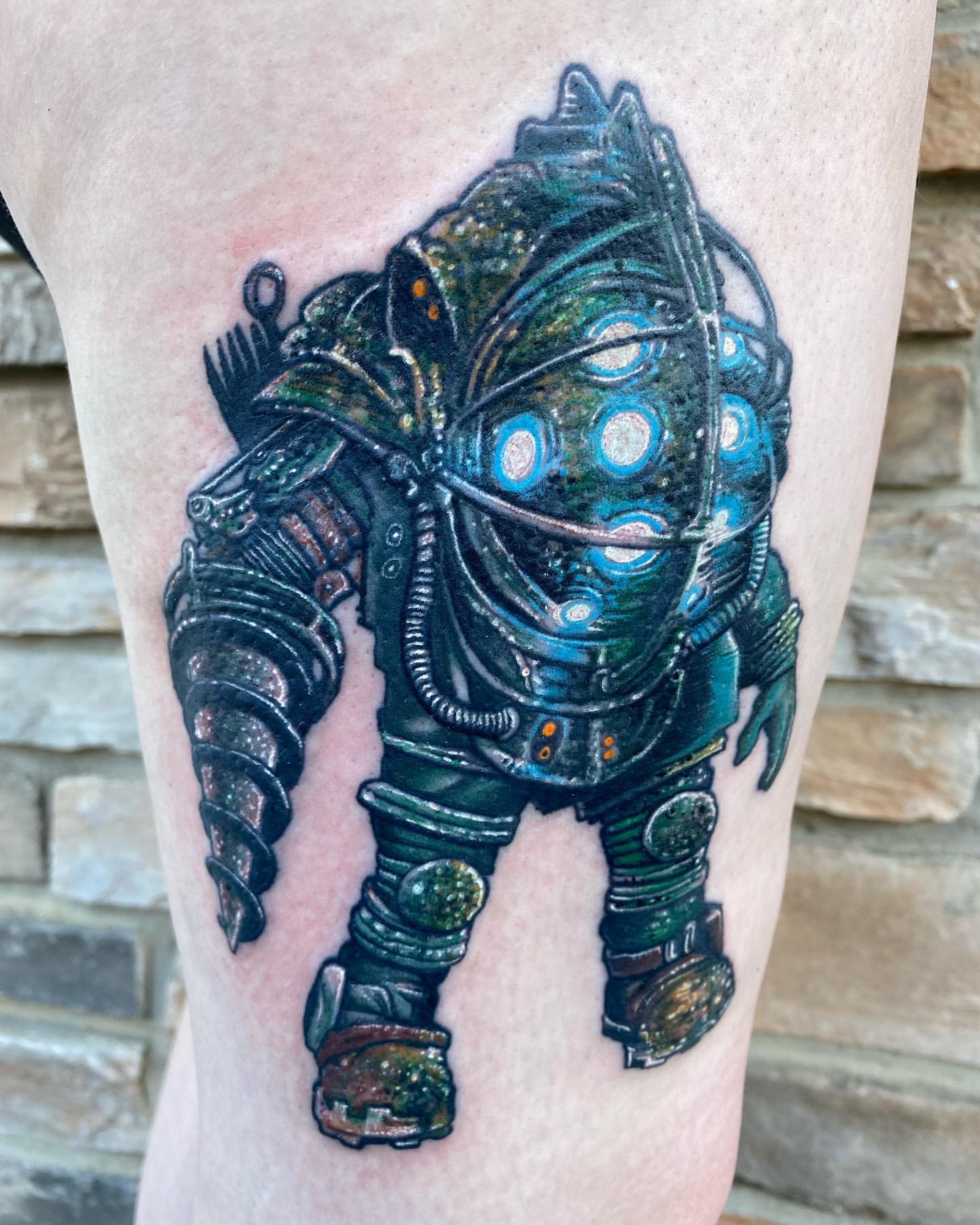 Bioshock Tattoo by Chris Labrenz at Black Gold Tattoo Co in Edmonton Alberta Canada