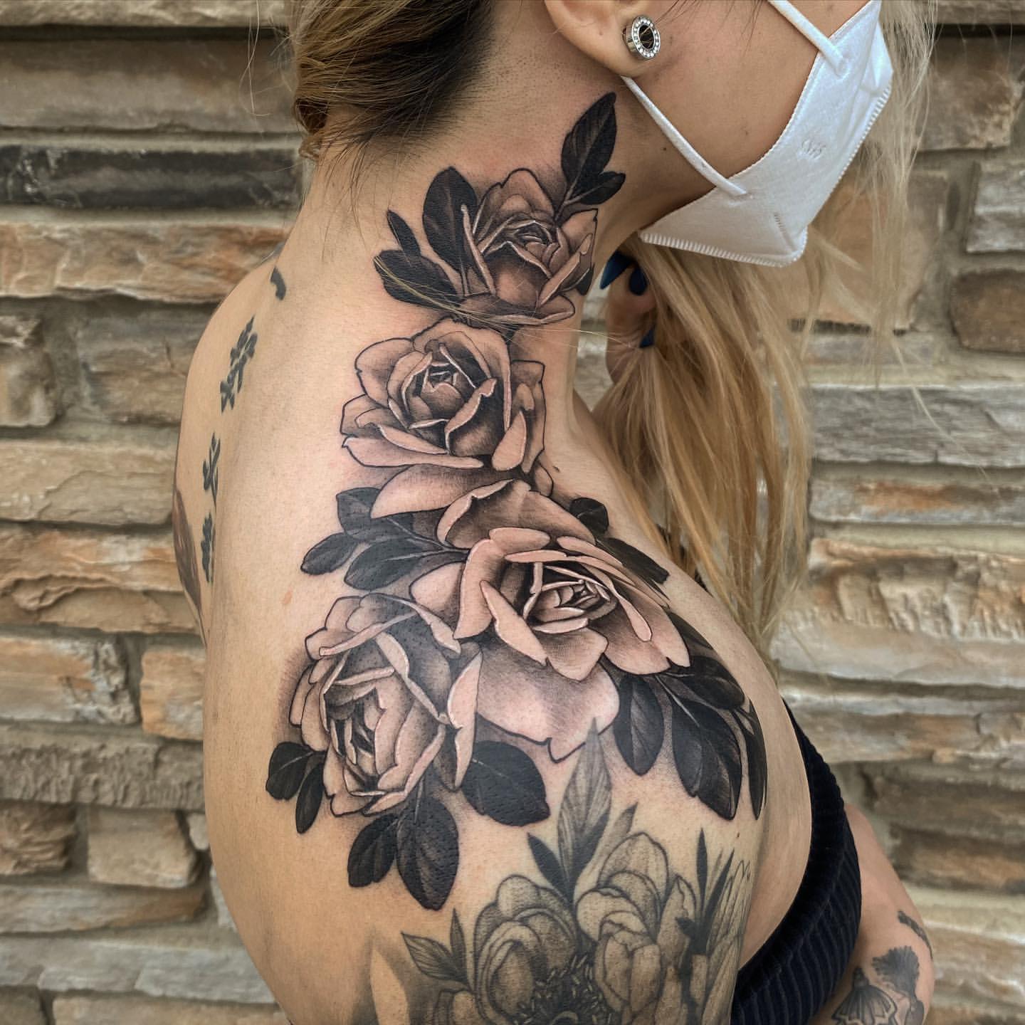 Roses Tattoo by Sasha Day at Black Gold Tattoo Co in Edmonton Alberta Canada