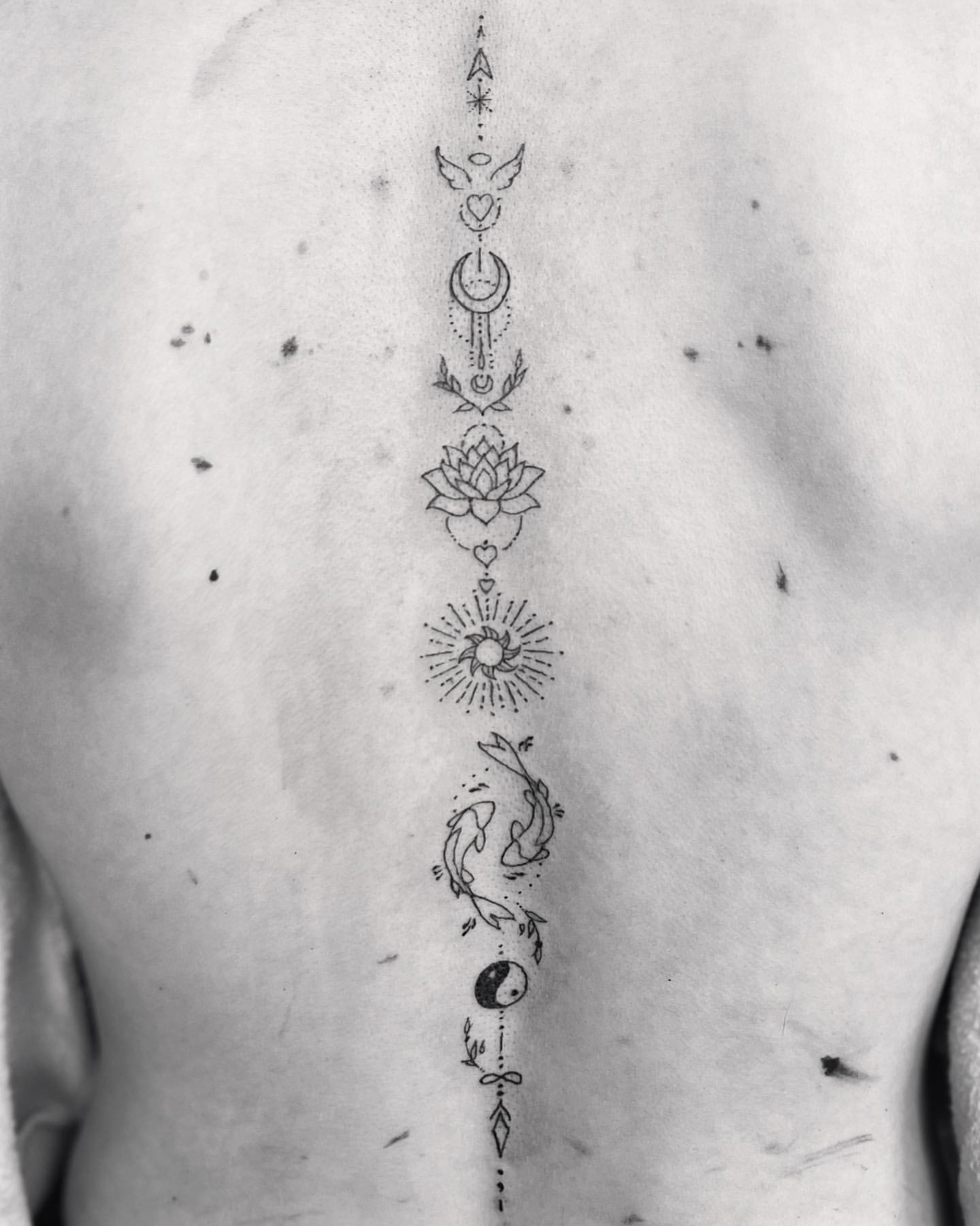 Fine Line Symbols Tattoo by Vinny Nguyen at Crimson Empire Tattoo in Edmonton Alberta Canada