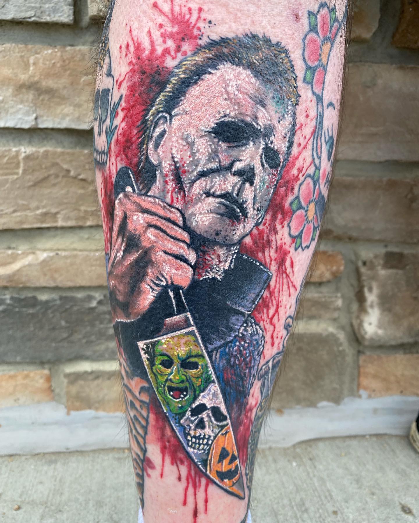 Michael Meyers Tattoo by Chris Labrenz at Black Gold Tattoo Co in Edmonton Alberta Canada