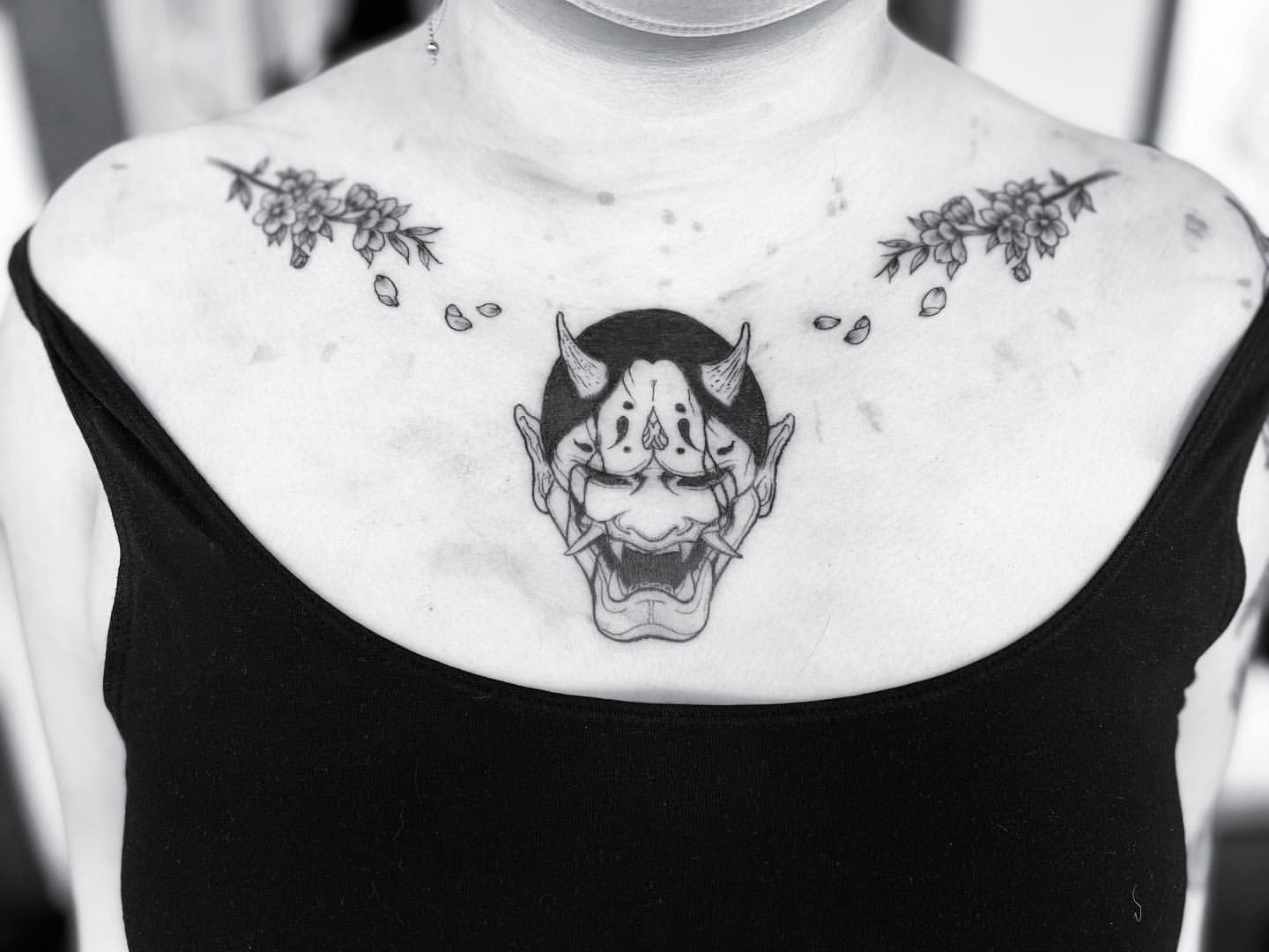 Hannya Mask Tattoo by Vinny Nguyen at Crimson Empire Tattoo in Edmonton Alberta Canada