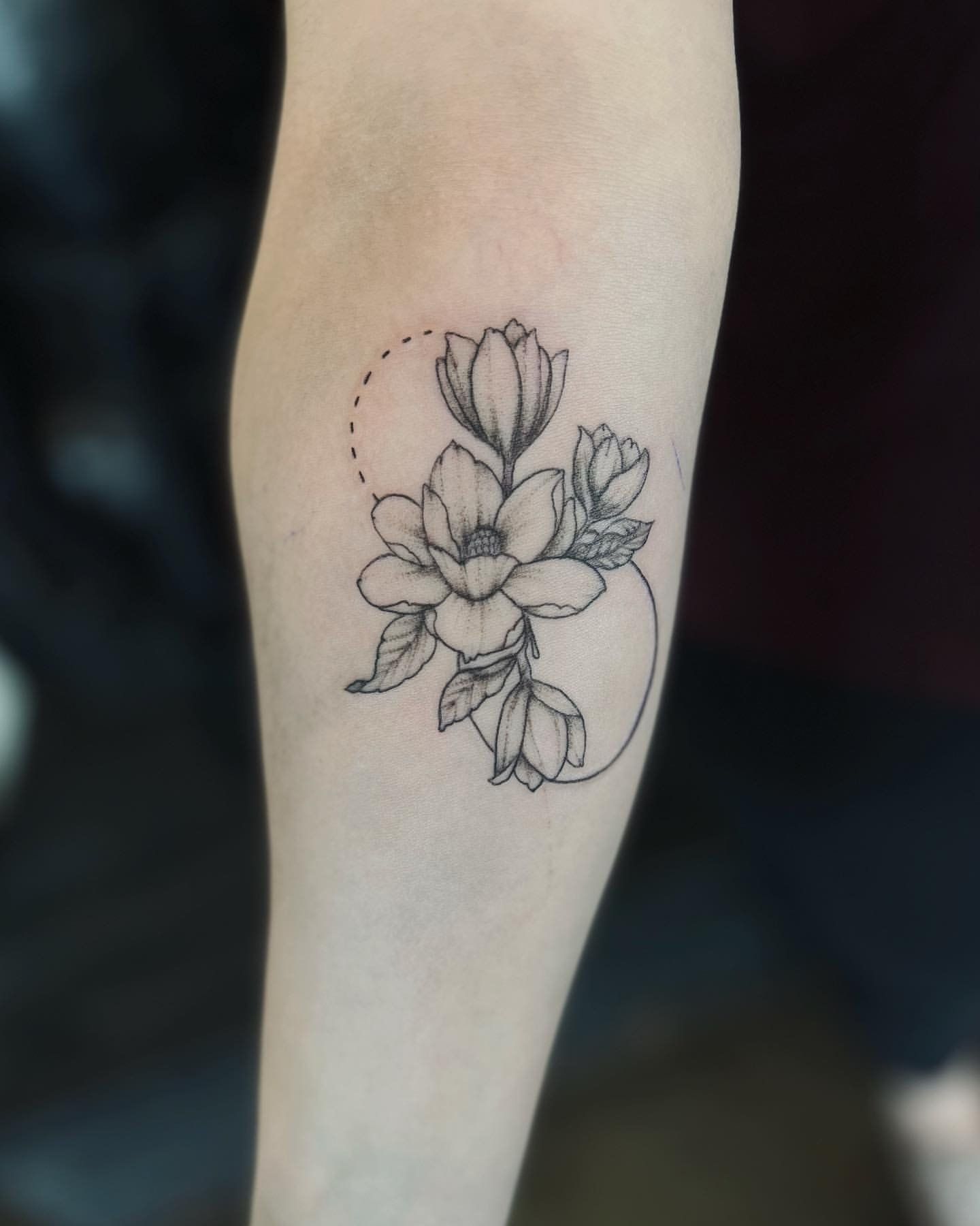 Floral Tattoo by Vinny Nguyen at Crimson Empire Tattoo in Edmonton Alberta Canada