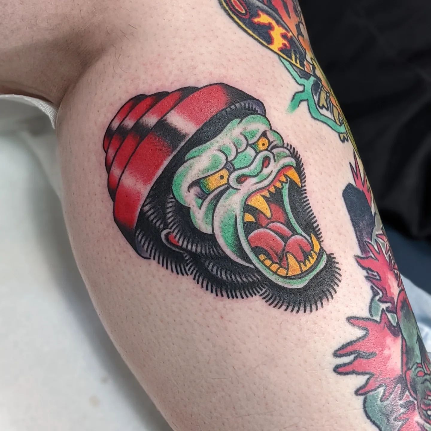 Gorilla Tattoo Chris Benson at Silver Ghost Tattoo in Edmonton Alberta Canada