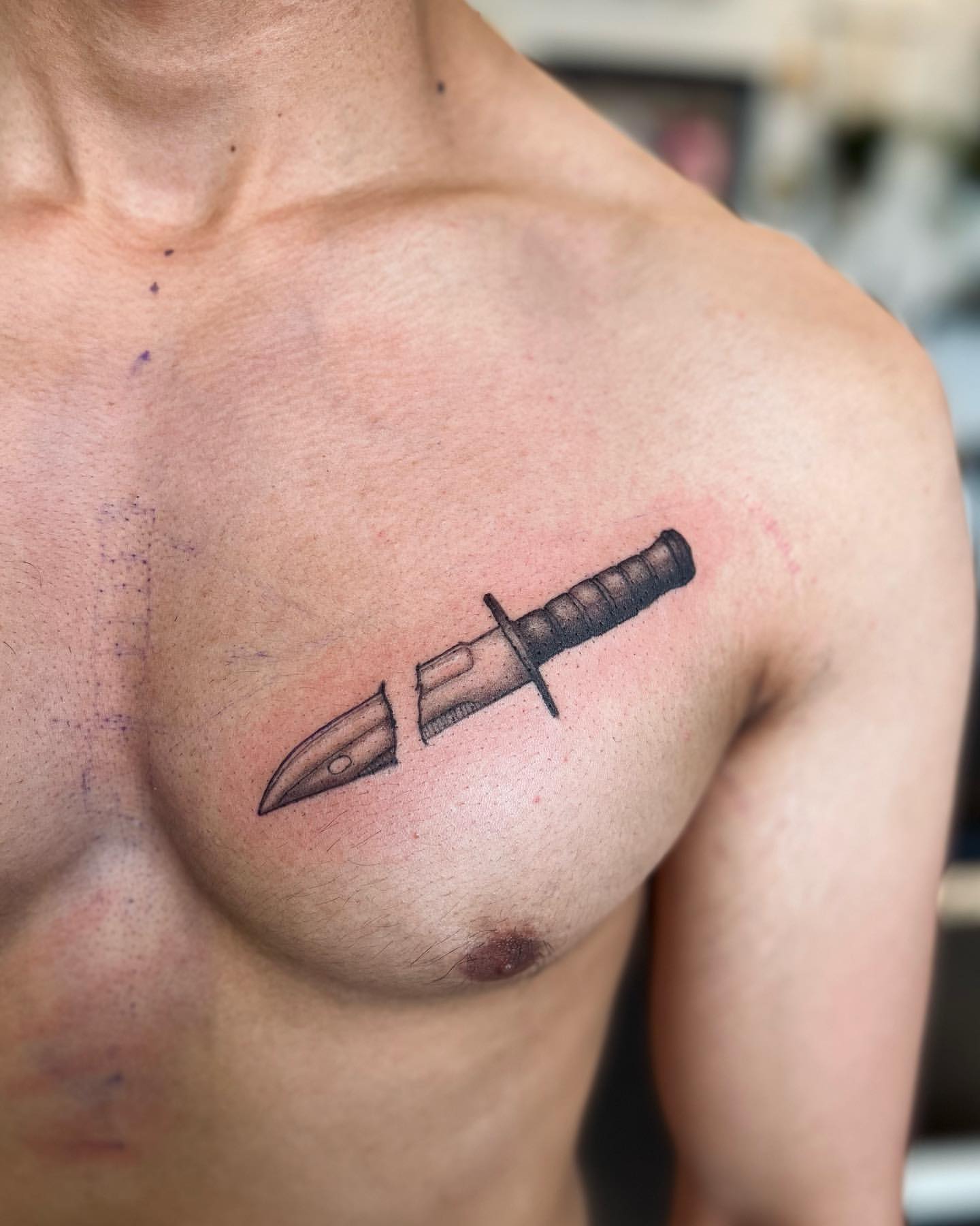 Knife Tattoo by Vinny Nguyen at Crimson Empire Tattoo in Edmonton Alberta Canada