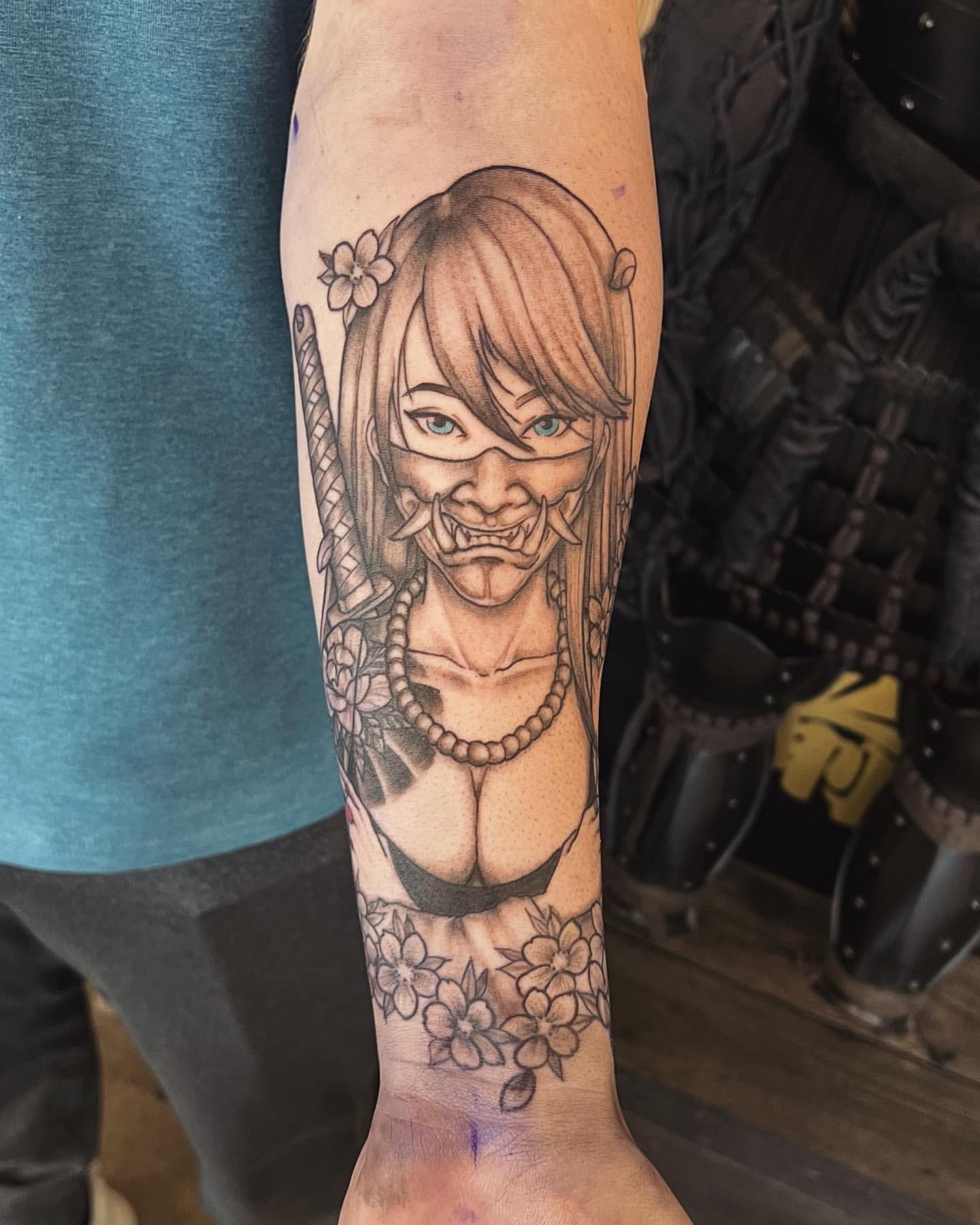 Samurai Girl Tattoo by Vinny Nguyen at Crimson Empire Tattoo in Edmonton Alberta Canada