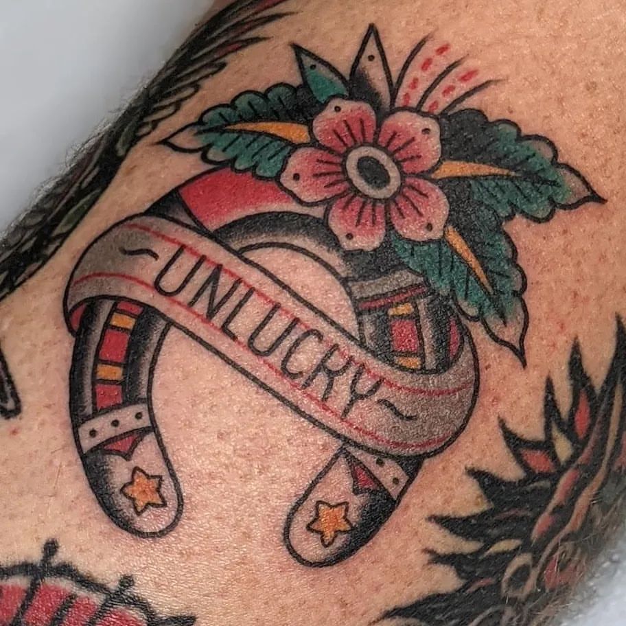 Horseshoe Tattoo Chris Benson at Silver Ghost Tattoo in Edmonton Alberta Canada