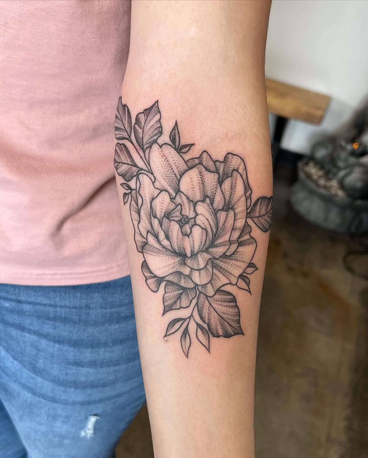 Floral Tattoo by Adrienne Alexander at Silver Ghost Tattoo in Edmonton Alberta Canada