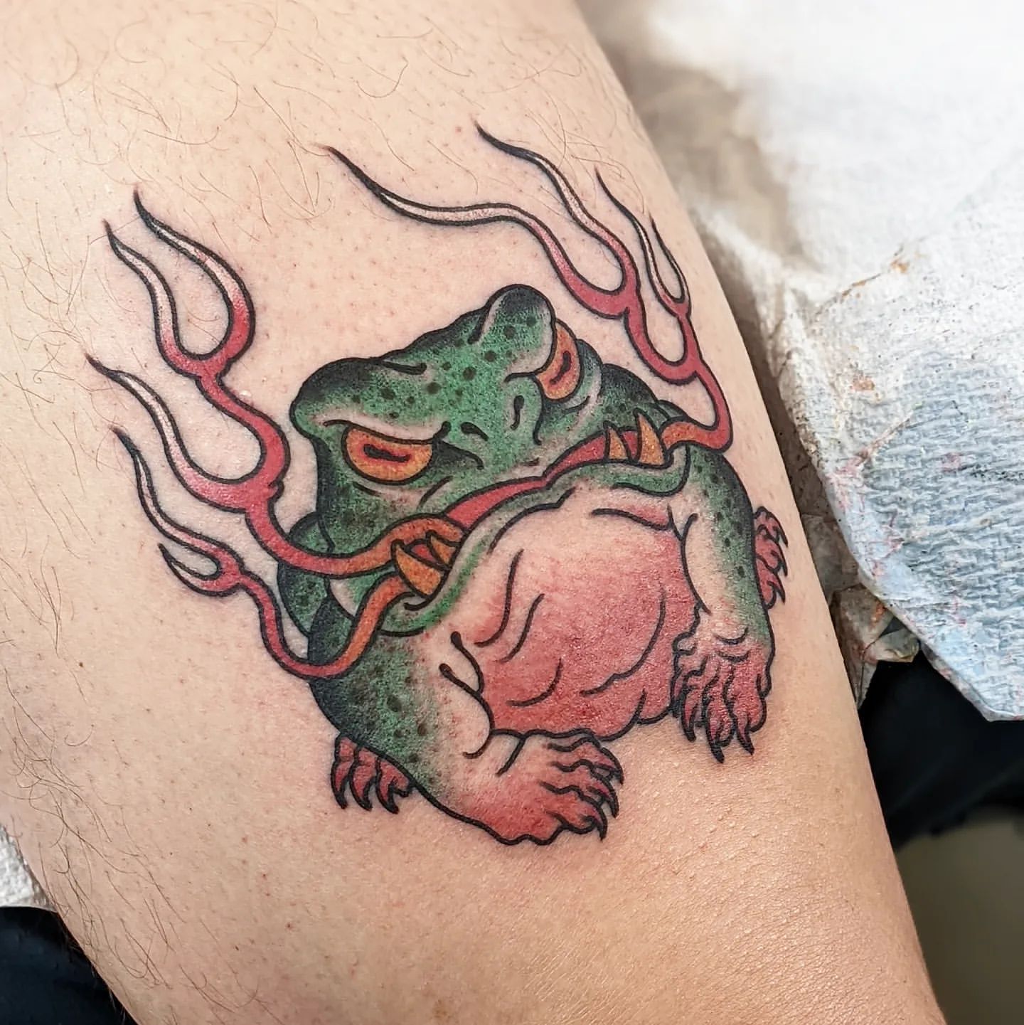 Toad Tattoo Chris Benson at Silver Ghost Tattoo in Edmonton Alberta Canada