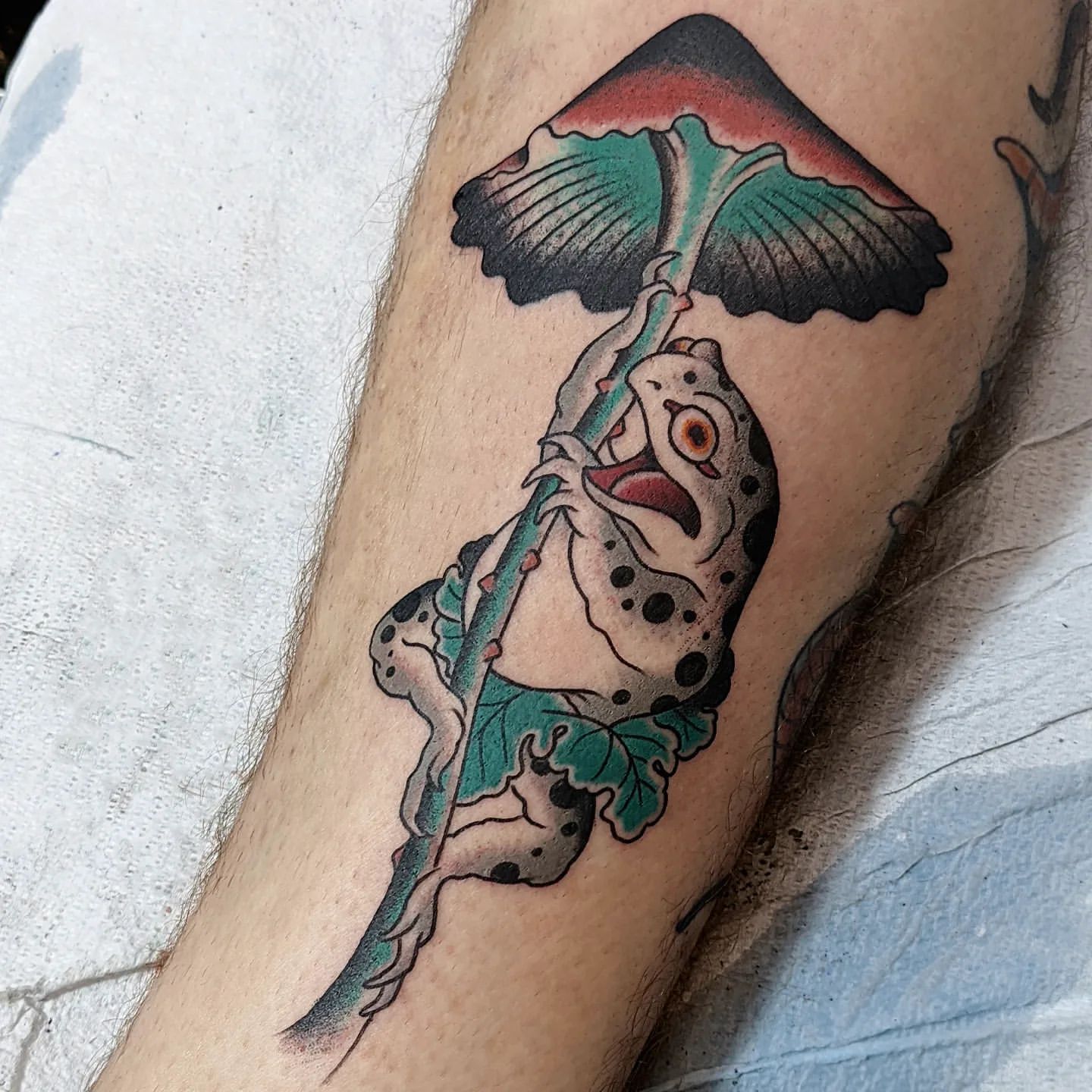 Toad Tattoo Chris Benson at Silver Ghost Tattoo in Edmonton Alberta Canada