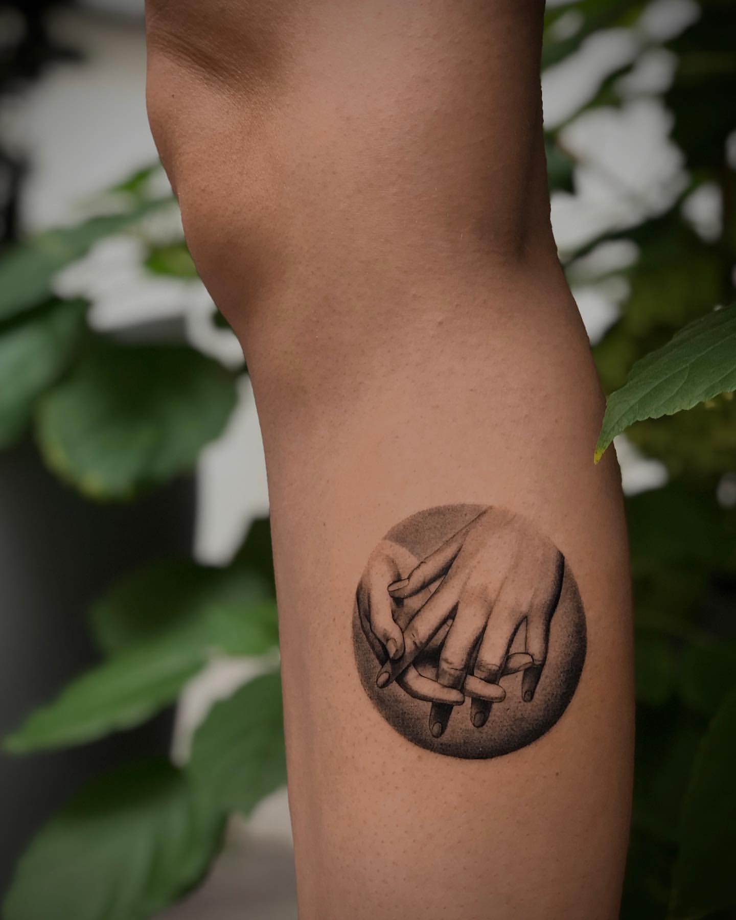 Holding Hands Tattoo by Anastasiya at Silver Ghost Tattoo in Edmonton Alberta Canada