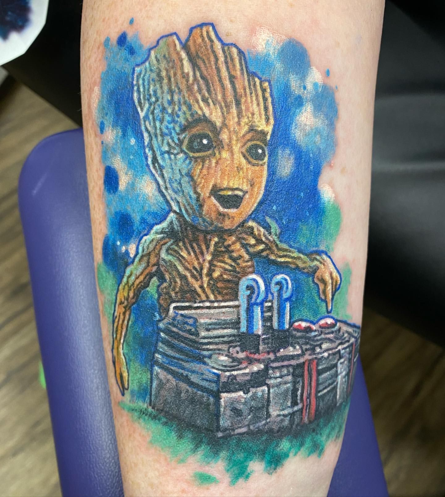 Groot Tattoo by Chris Labrenz at Black Gold Tattoo Co in Edmonton Alberta Canada