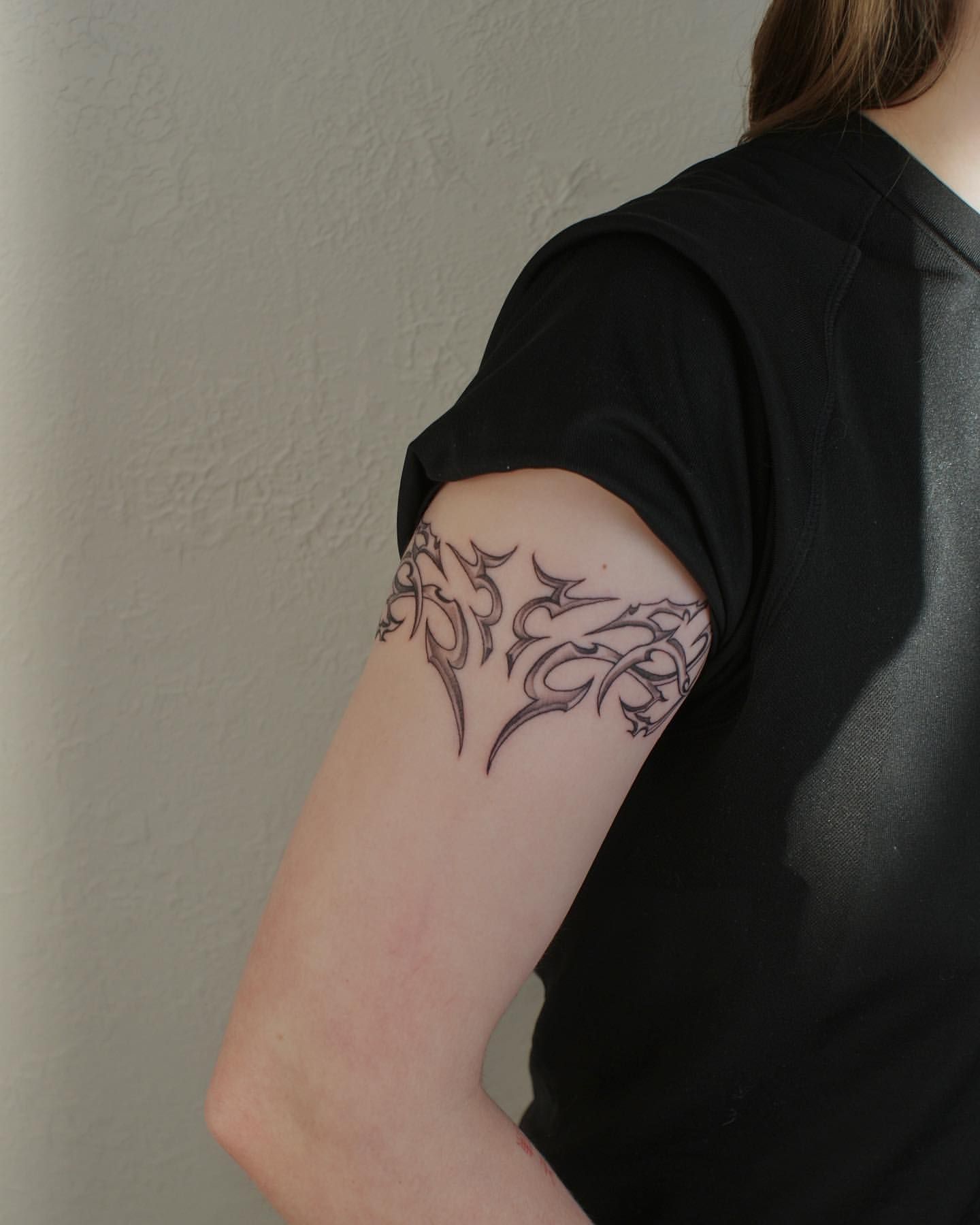 New School Tribal Tattoo by Liza Kruk at Silver Ghost Tattoo in Edmonton Alberta Canada