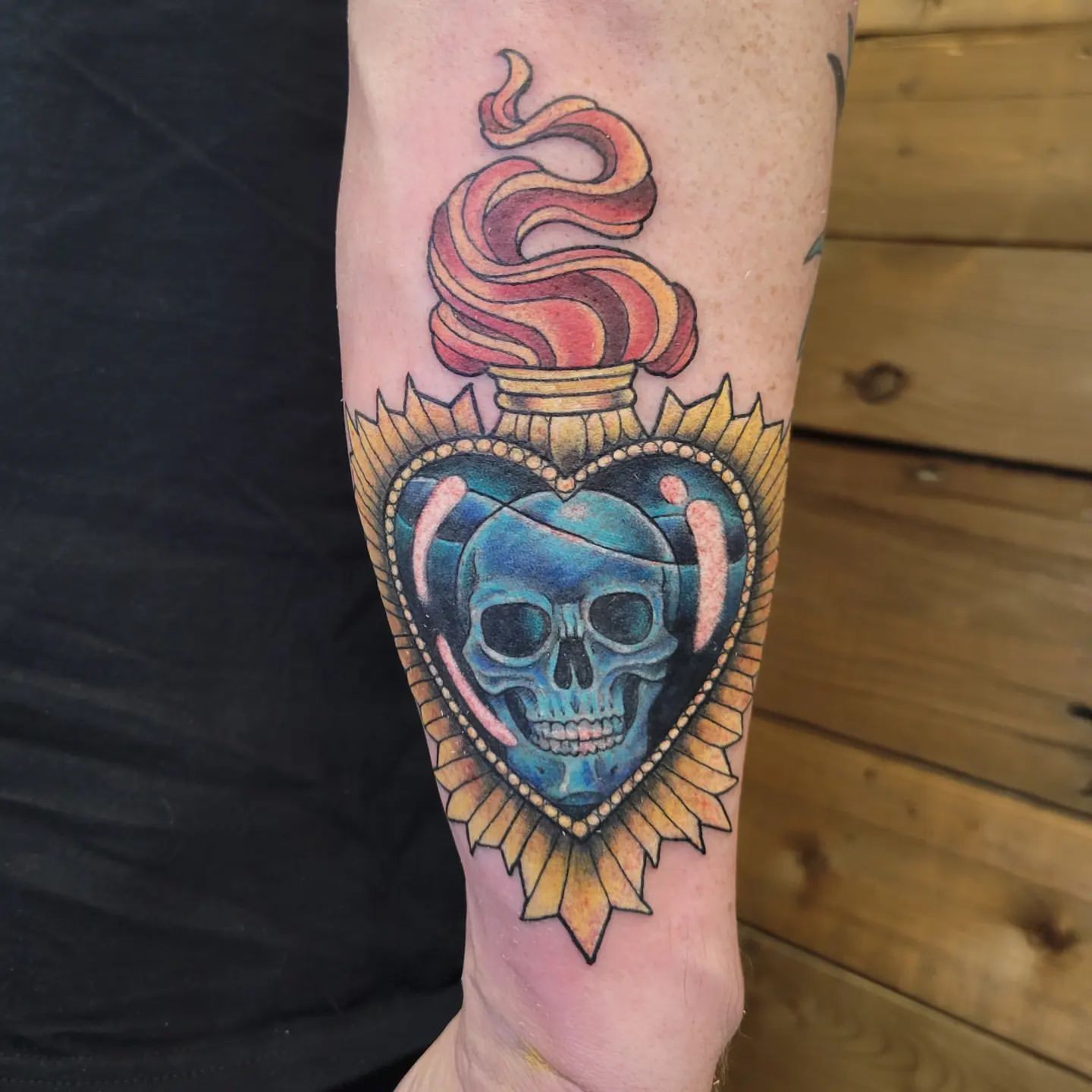 Sacred Heart Tattoo by Sheila Anderson at Crimson Empire Tattoo in Edmonton Alberta Canada