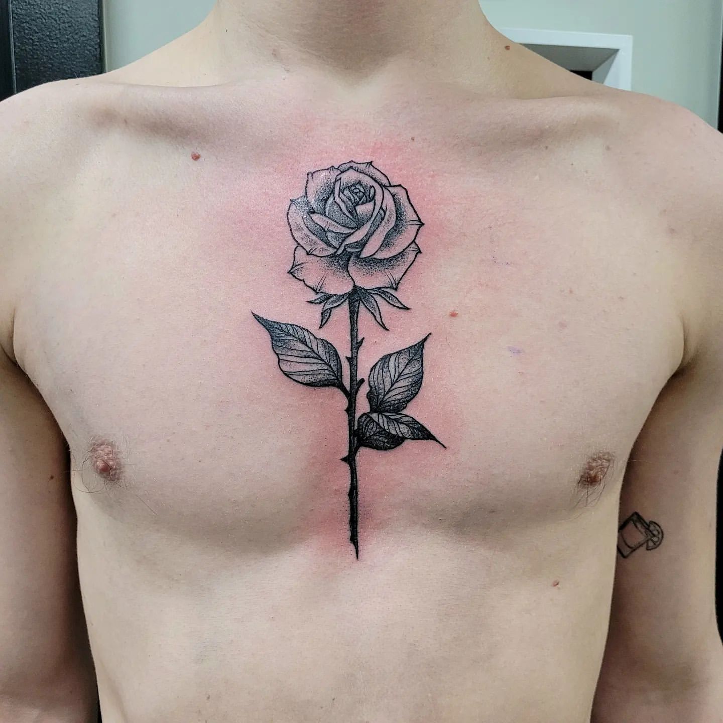 Rose Tattoo by Ian Wang at Black Gold Tattoo Co in Edmonton Alberta Canada