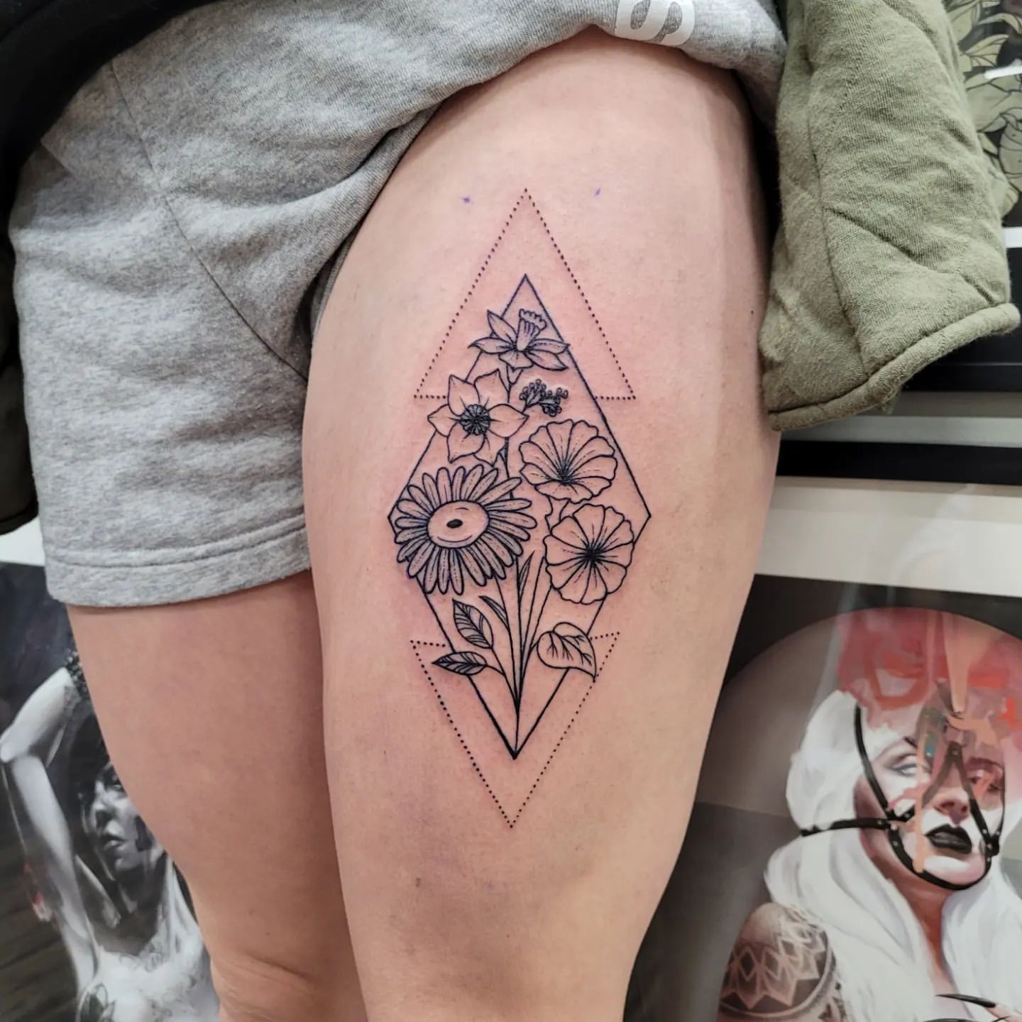 Floral Tattoo by Ian Wang at Black Gold Tattoo Co in Edmonton Alberta Canada