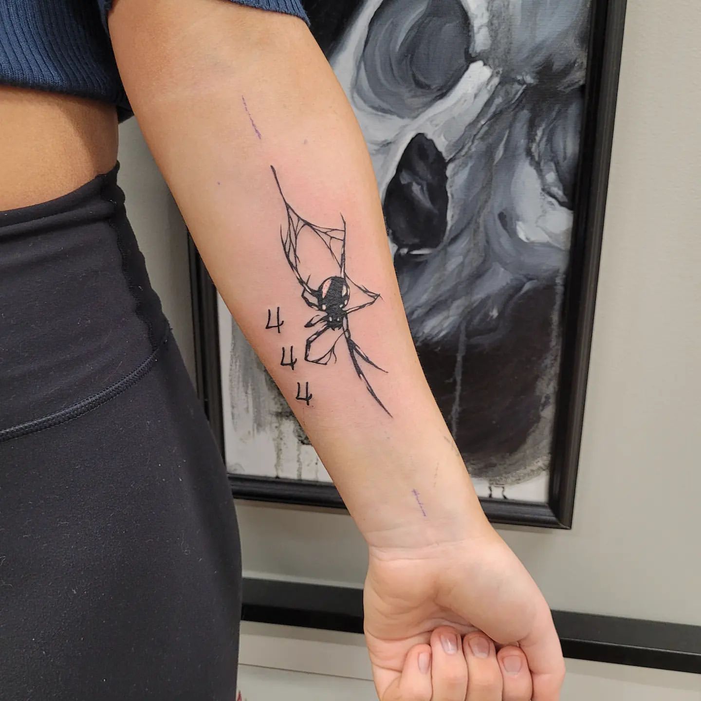 Spider Tattoo by Ian Wang at Black Gold Tattoo Co in Edmonton Alberta Canada