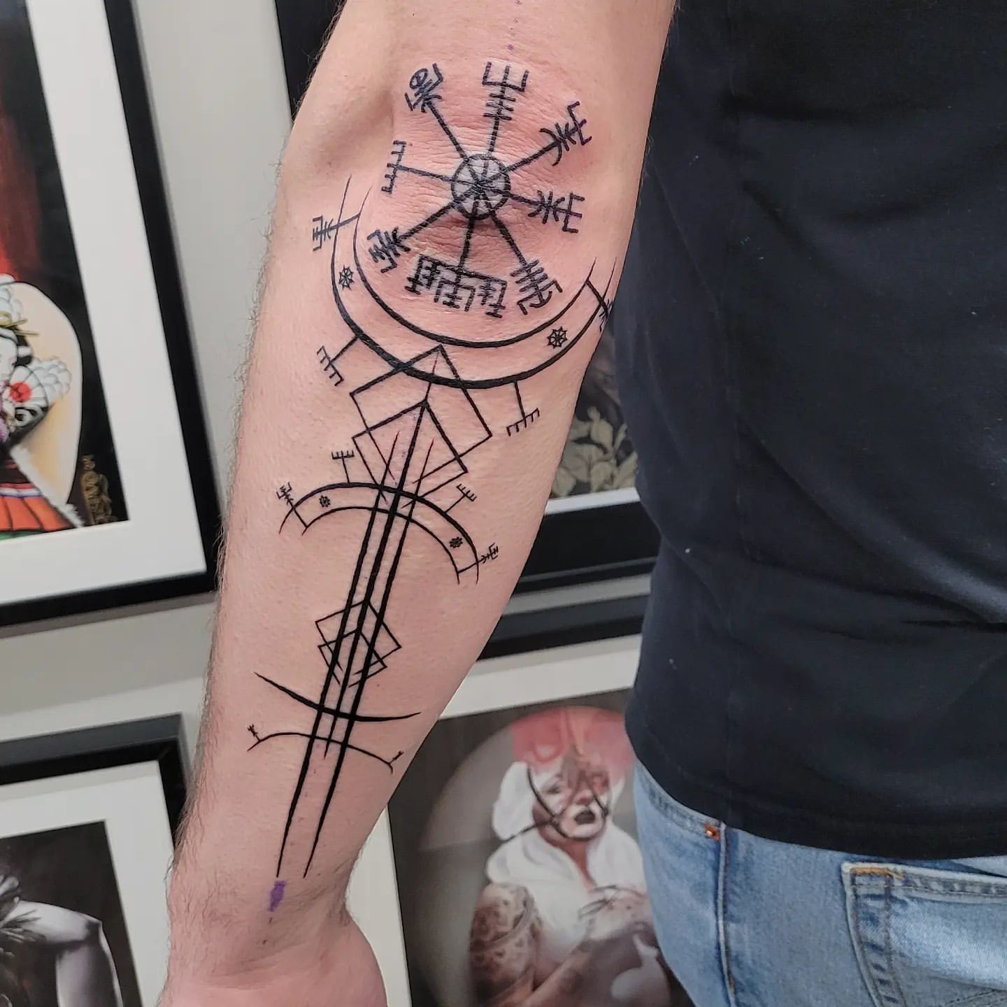 Nordic Compass Tattoo by Ian Wang at Black Gold Tattoo Co in Edmonton Alberta Canada