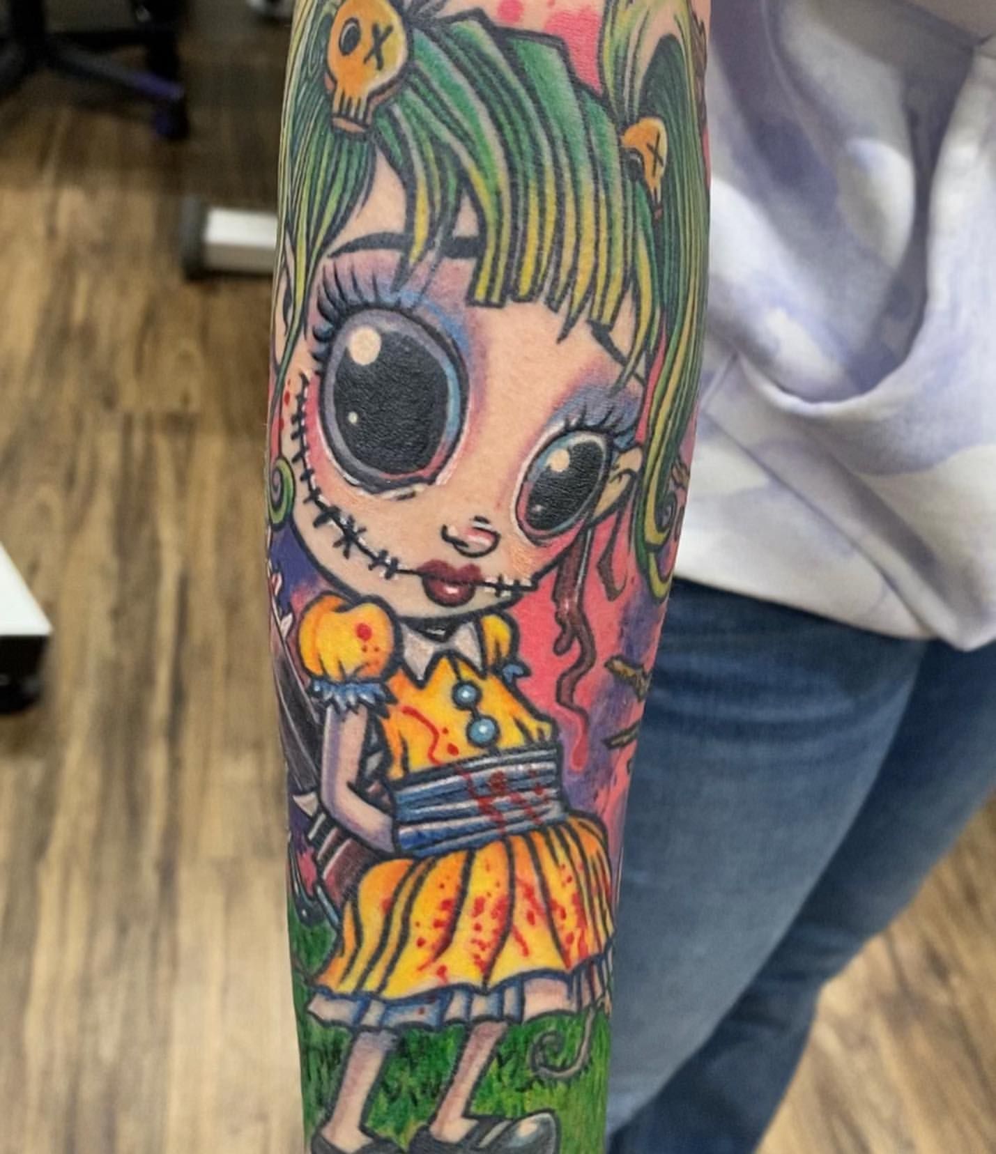 Doll Tattoo by Chris Labrenz at Black Gold Tattoo Co in Edmonton Alberta Canada