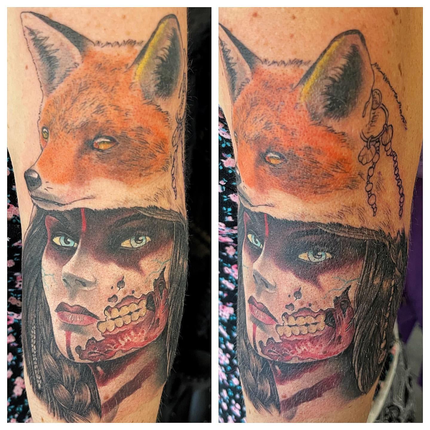 Zombie Huntress Tattoo by Chad Lavers at Crimson Empire Tattoo in Edmonton Alberta Canada