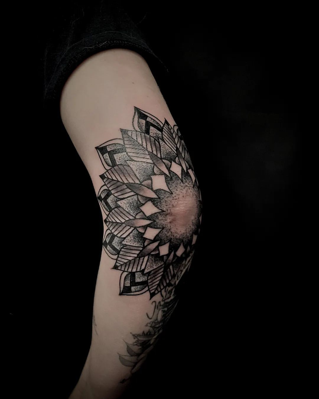 Dotwork Mandala Tattoo by Alex Arnautov at Black Gold Tattoo Co in Edmonton Alberta Canada