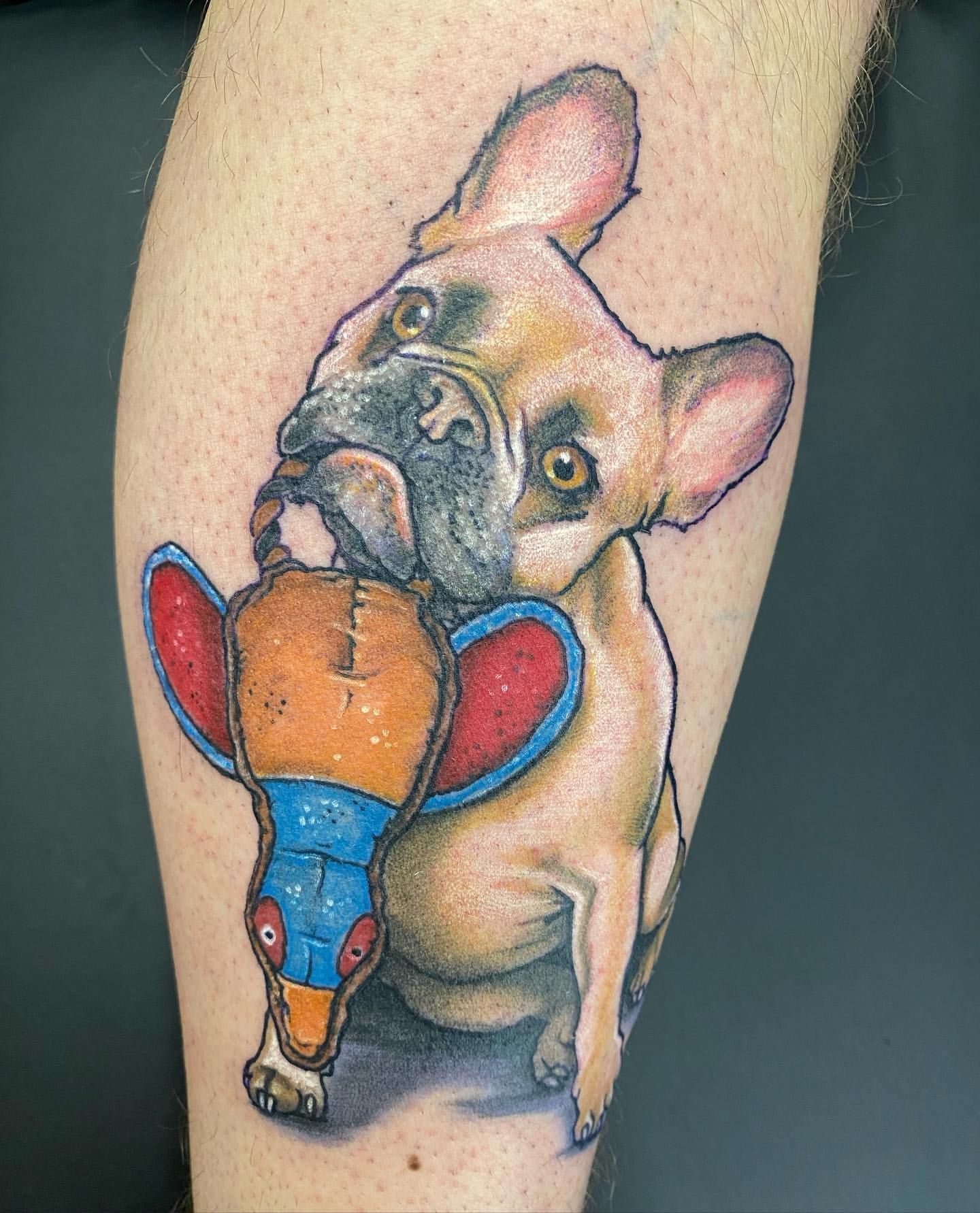 Dog Portrait Tattoo by Chris Labrenz at Black Gold Tattoo Co in Edmonton Alberta Canada