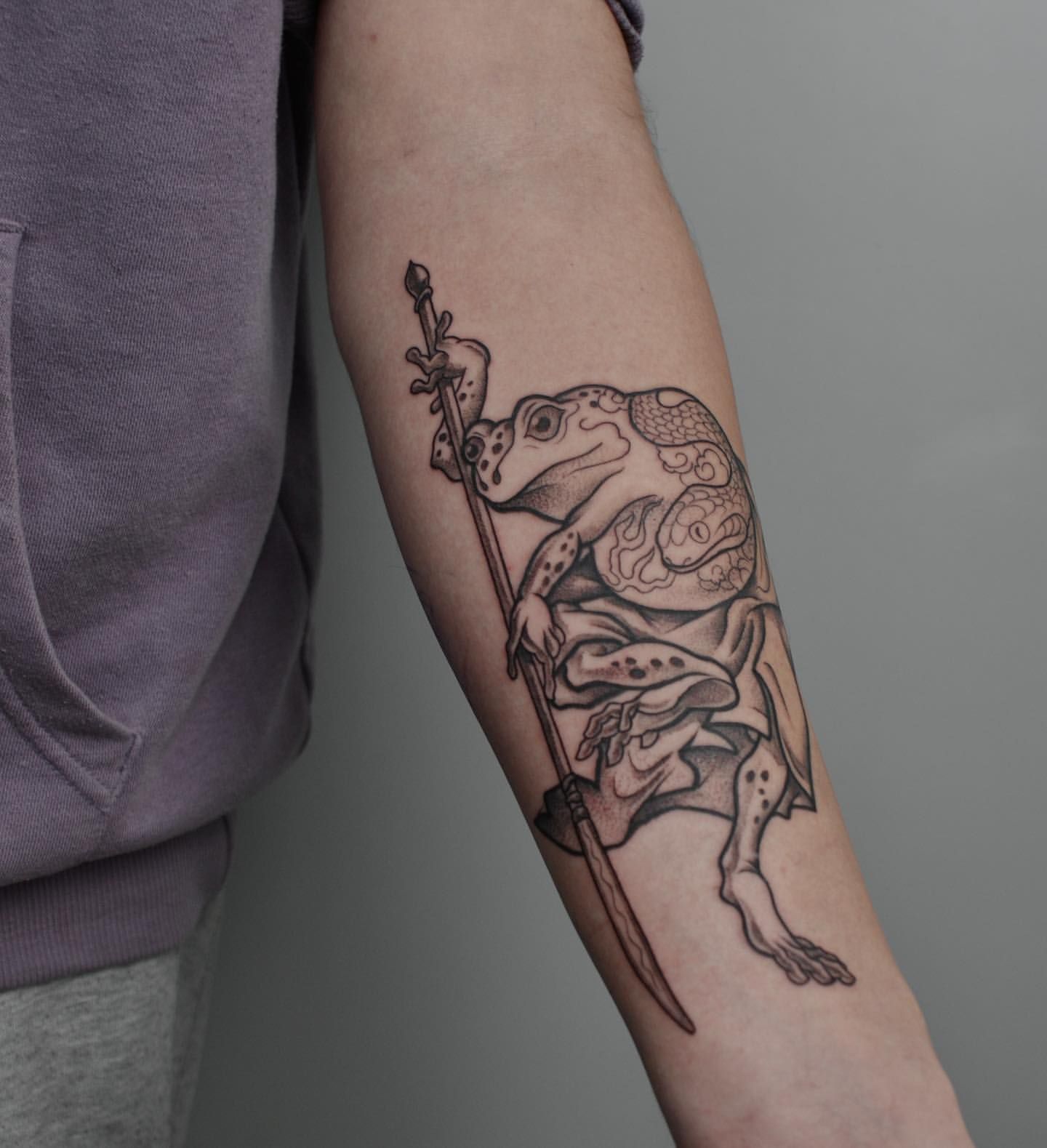 Toad Tattoo by Liza Kruk at Silver Ghost Tattoo in Edmonton Alberta Canada